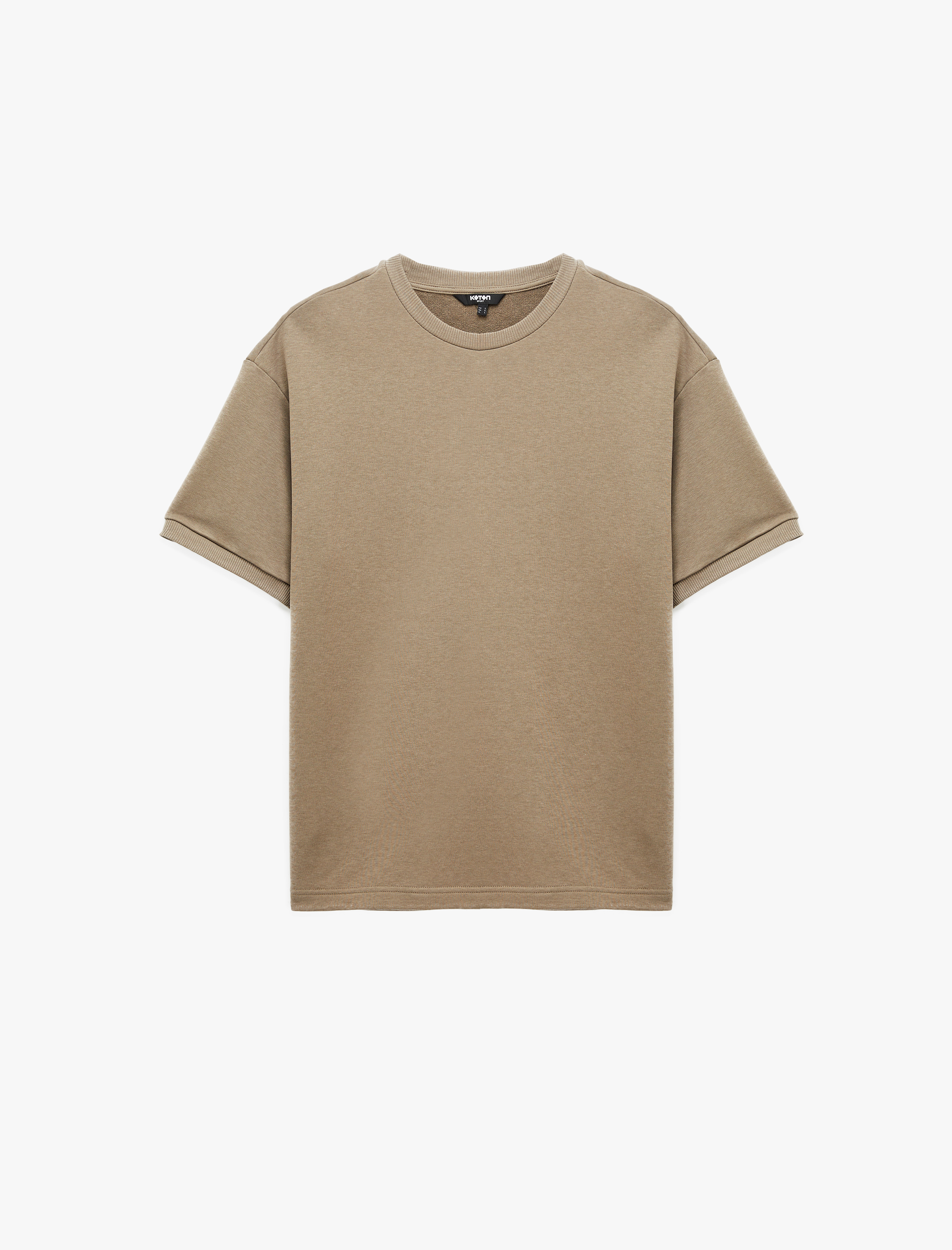   Bisiklet Yaka Rahat Kesim Kısa Kollu Spor Sweatshirt