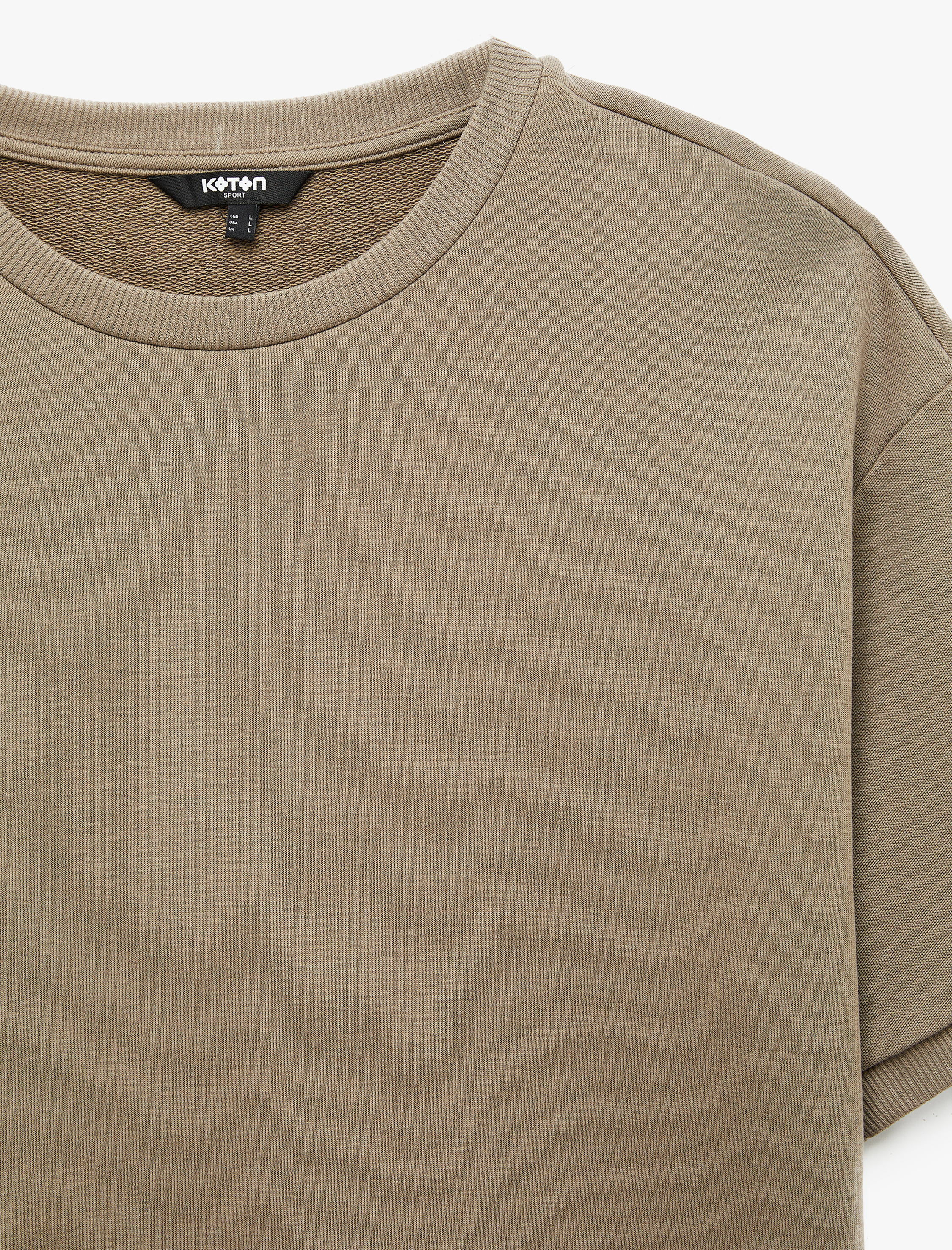   Bisiklet Yaka Rahat Kesim Kısa Kollu Spor Sweatshirt