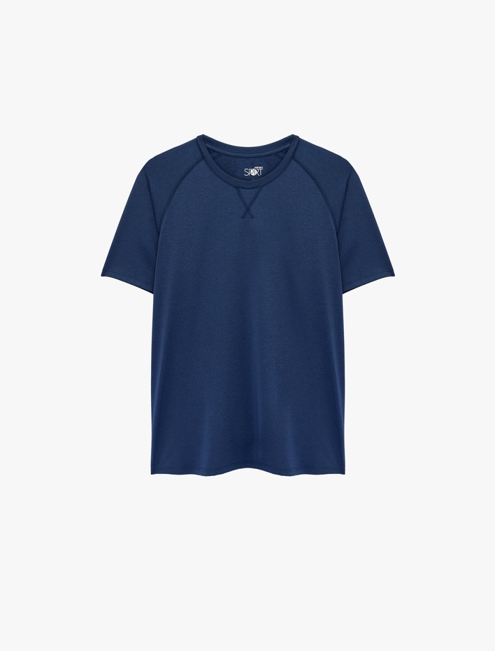  Rahat Kesim Reglan Kısa Kollu Bisiklet Yaka Spor Tişört