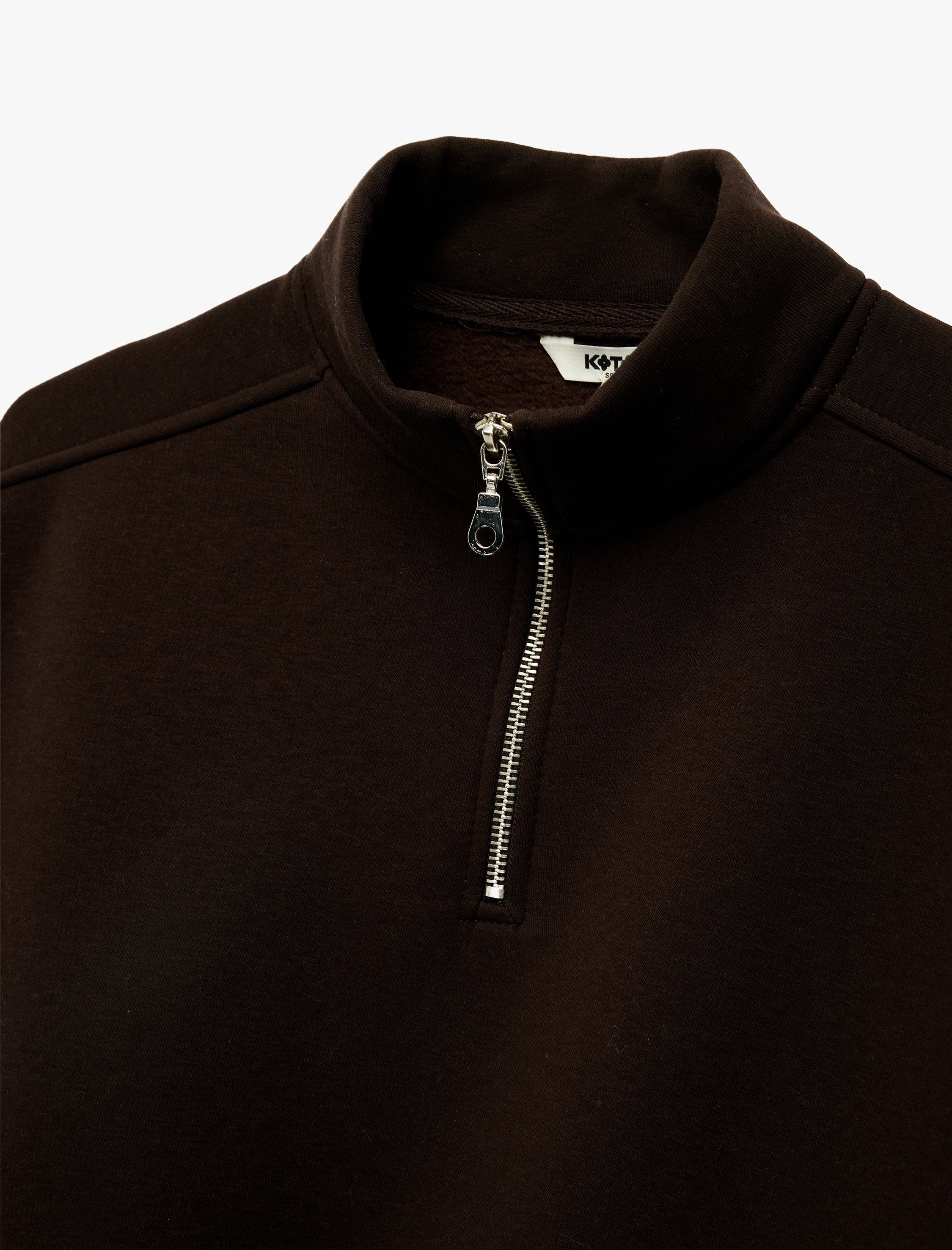   Polo Yaka Uzun Kollu Fermuarlı Oversize Spor Sweatshirt