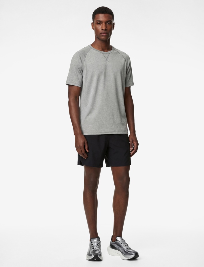  Rahat Kesim Reglan Kısa Kollu Bisiklet Yaka Spor Tişört