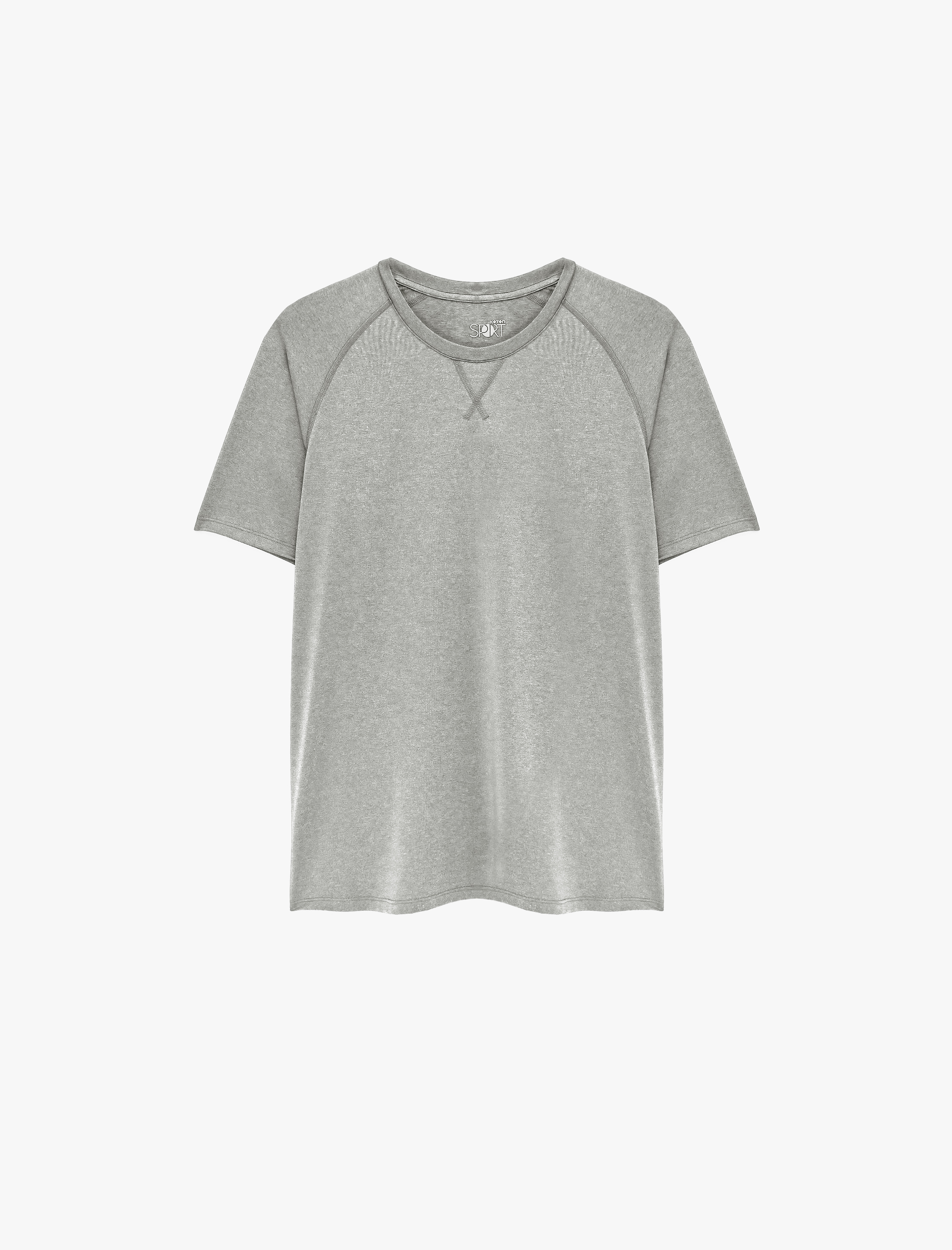   Rahat Kesim Reglan Kısa Kollu Bisiklet Yaka Spor Tişört