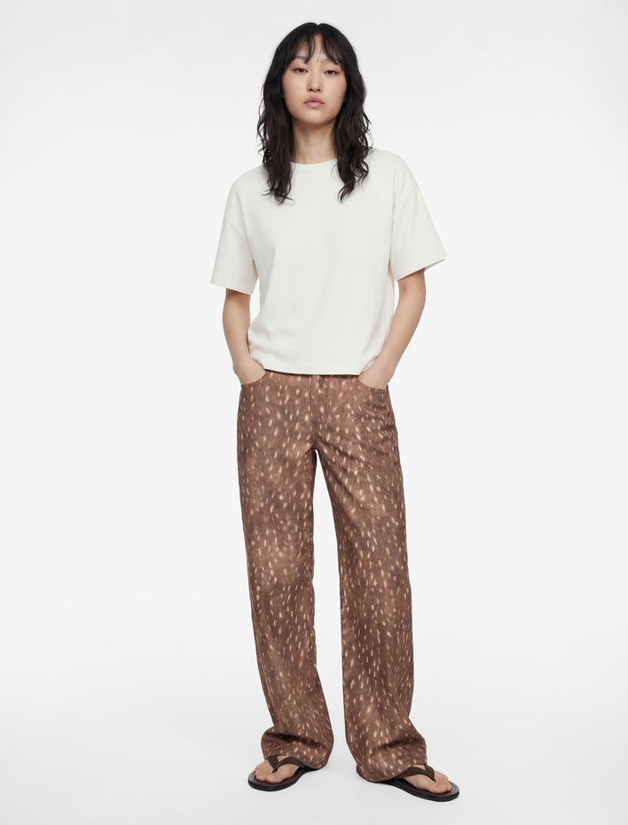  Kısa Kollu Bisiklet Yaka Modal Karışımlı Basic Oversize Tişört