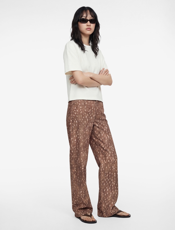  Kısa Kollu Bisiklet Yaka Modal Karışımlı Basic Oversize Tişört