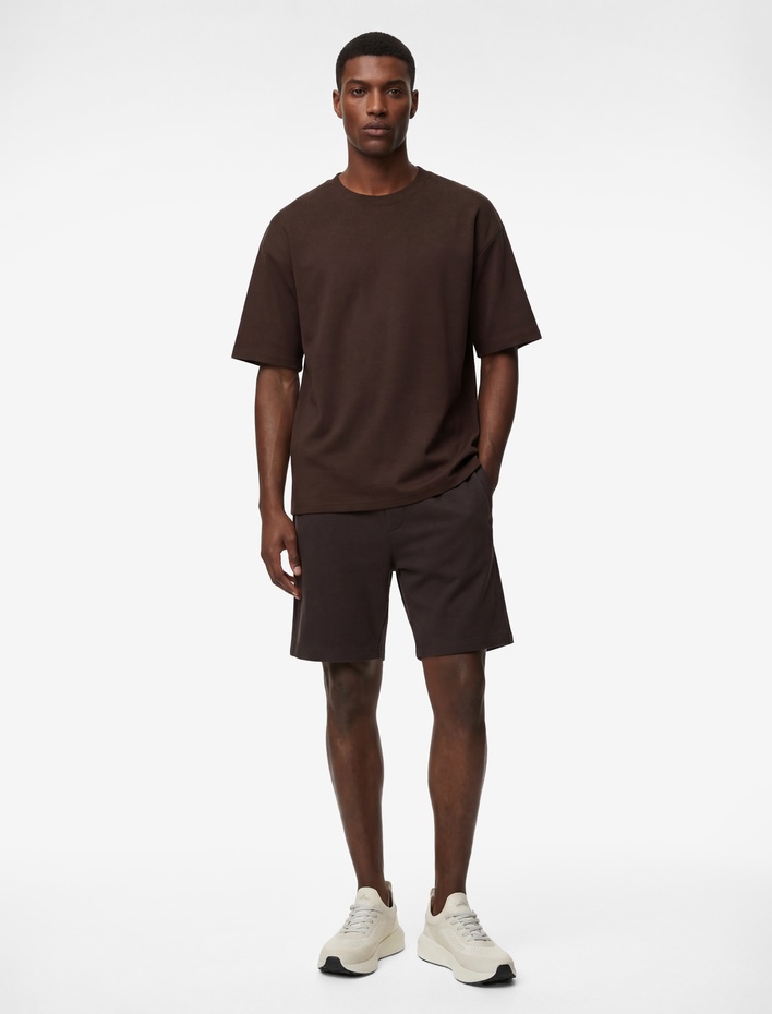  Regular Fit Kısa Kollu Bisiklet Yaka Pamuklu Basic Spor Tişört