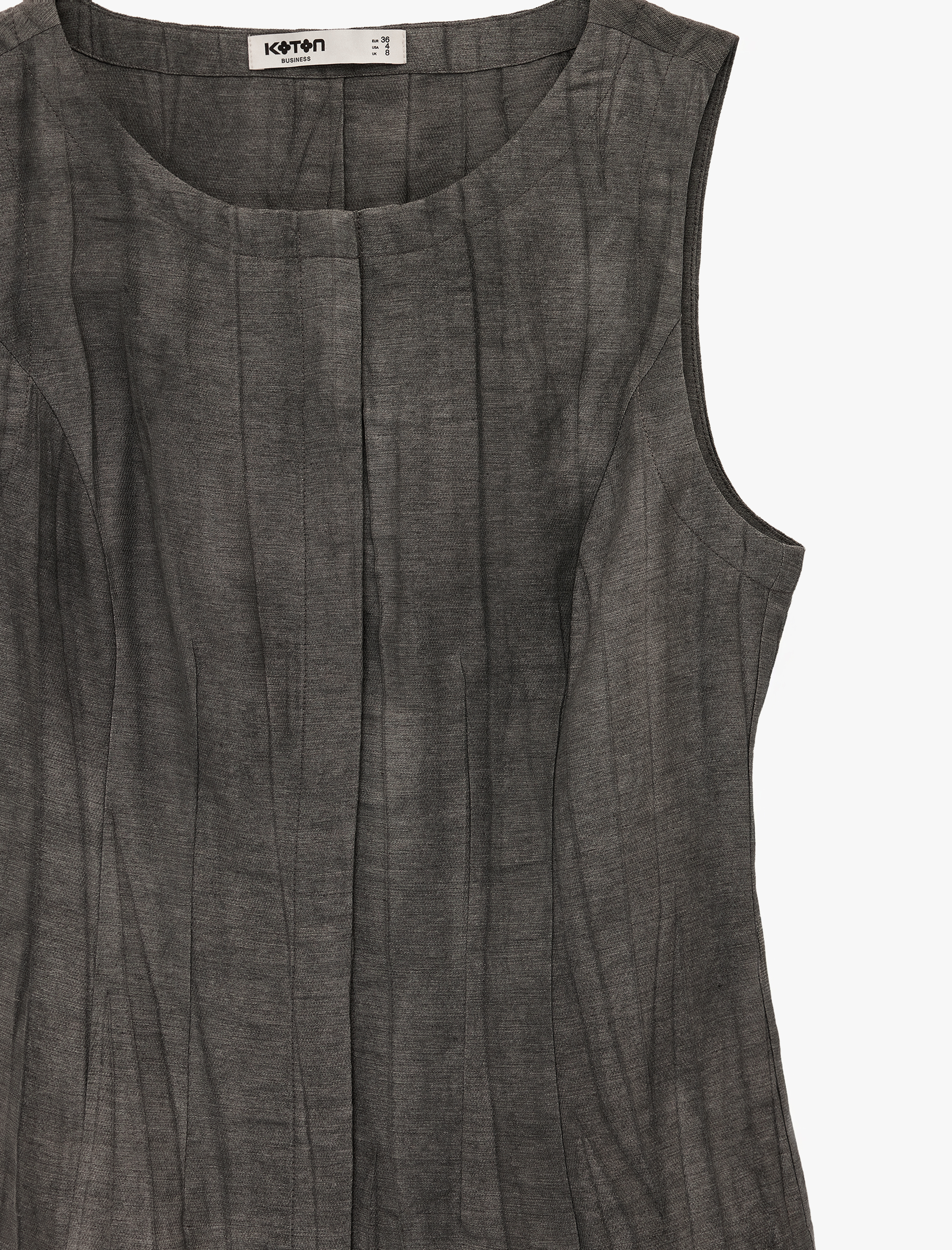   Kolsuz Bisiklet Yaka Keten Karışımlı Bluz