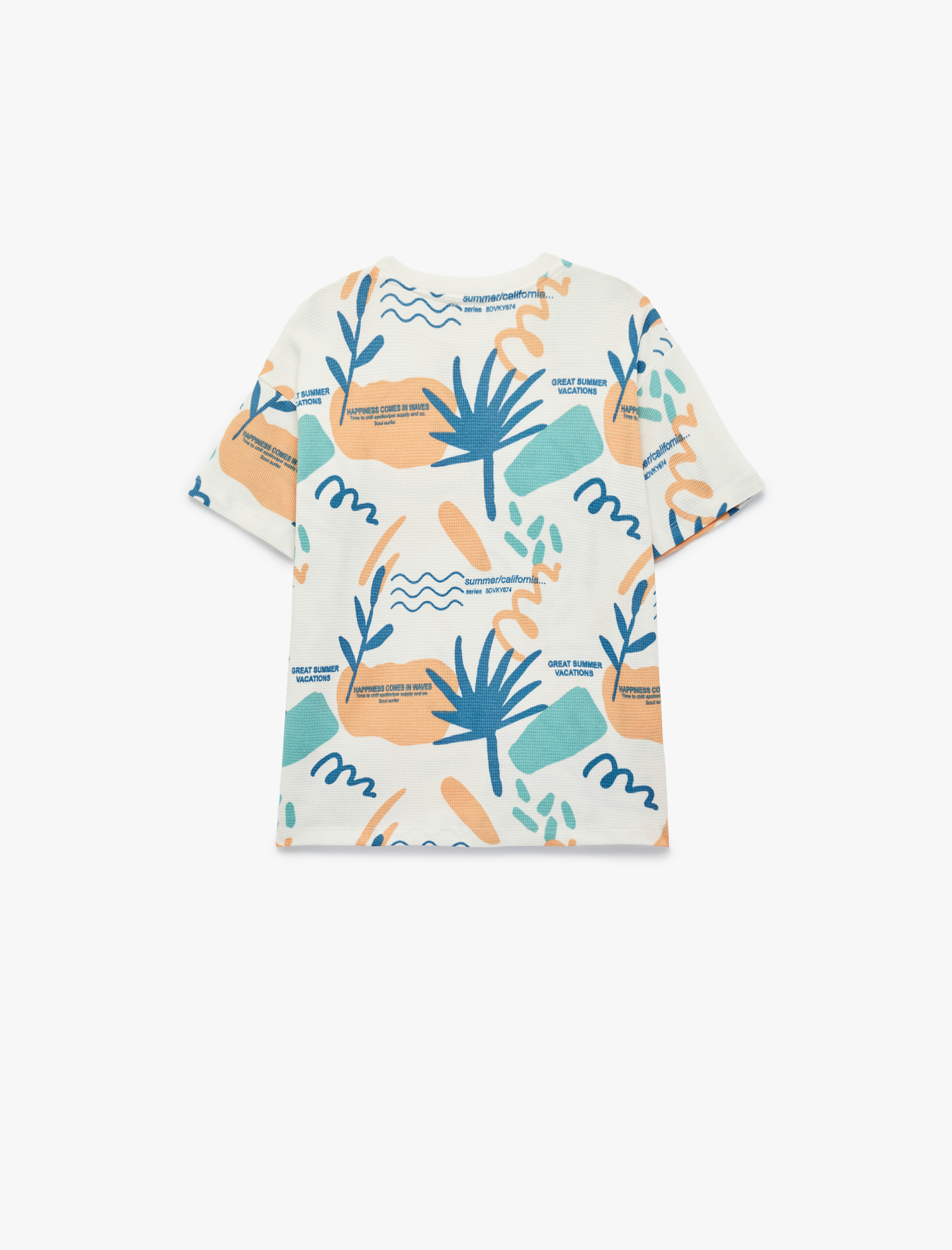  Erkek Çocuk Bisiklet Yaka Kısa Kollu Pamuklu Baskılı Oversize Tişört