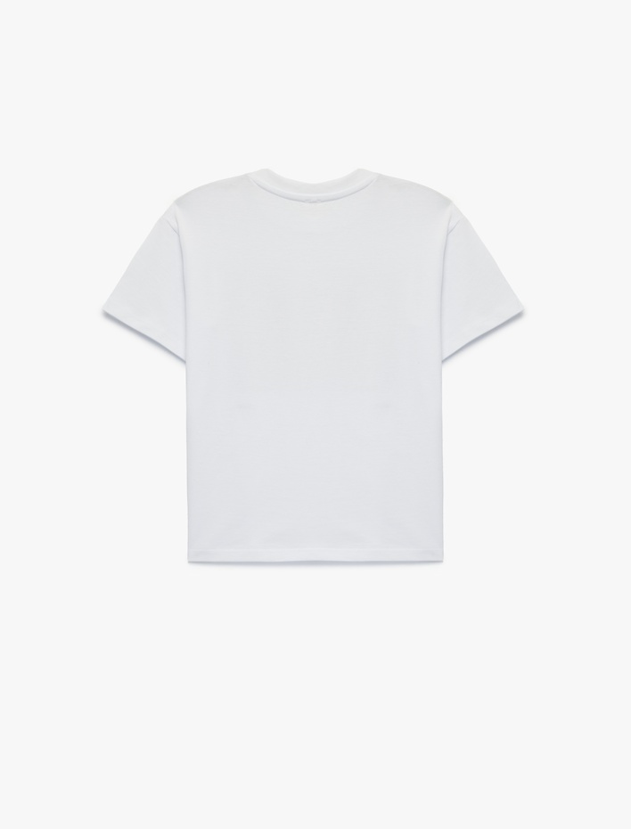 Erkek Çocuk Pamuklu Bisiklet Yaka Kısa Kollu Baskılı Tişört