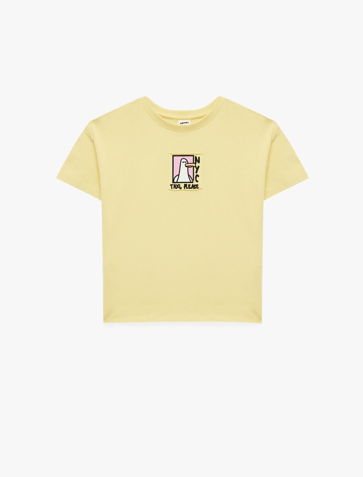 Erkek Bebek Kısa Kollu Bisiklet Yaka Pamuklu Arkası Baskılı Tişört