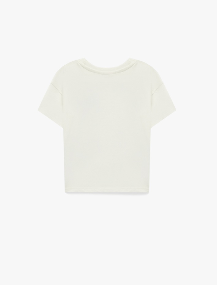 Erkek Bebek Pamuklu Bisiklet Yaka Kısa Kollu Araba Nakışlı Oversize Tişört