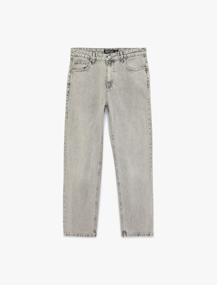 Normal Bel Pamuklu Vintage Straight Fit Jean Pantolon