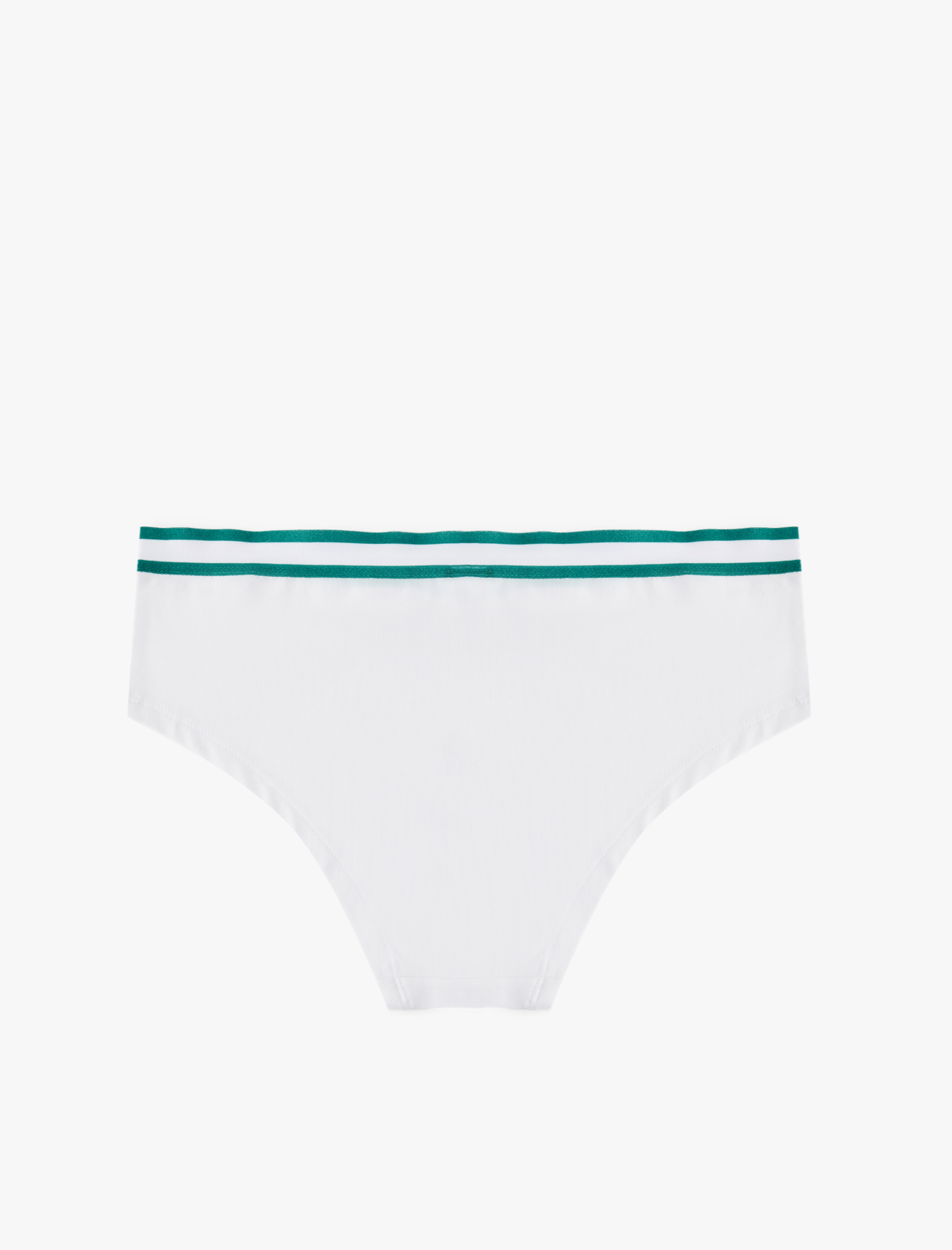   Pamuklu Yüksek Bel Baskılı Çizgili Lastik Detaylı Hipster Külot