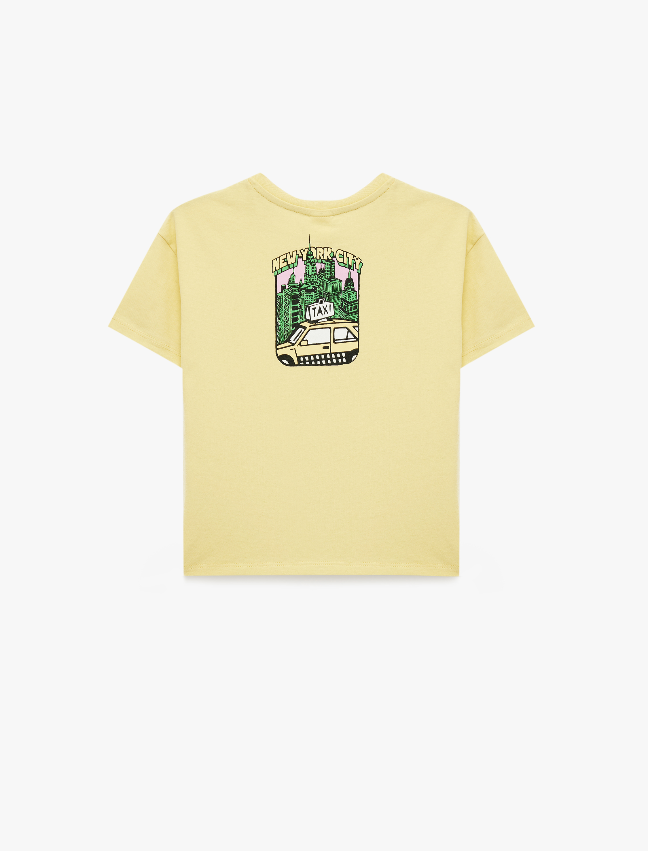  Erkek Bebek Kısa Kollu Bisiklet Yaka Pamuklu Arkası Baskılı Tişört