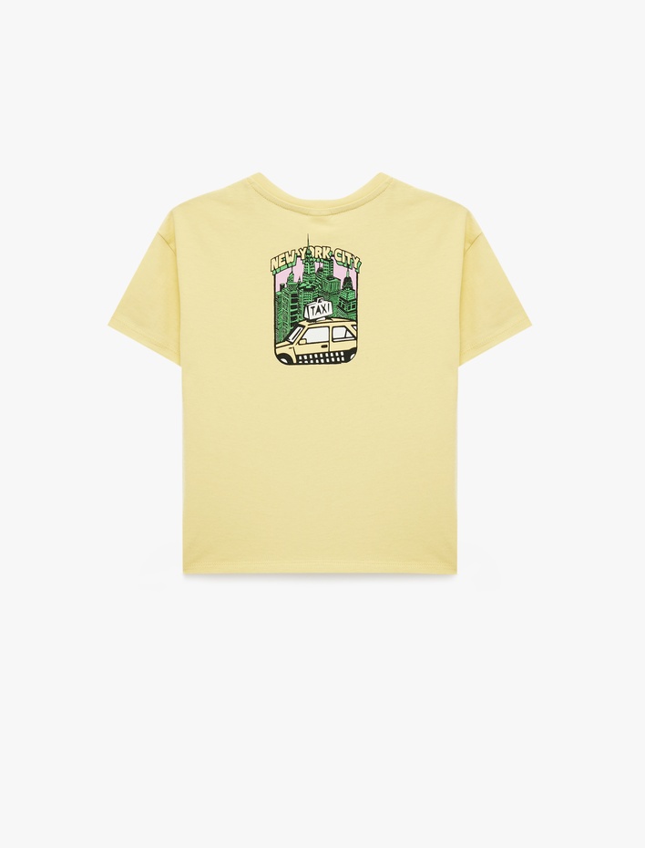 Erkek Bebek Kısa Kollu Bisiklet Yaka Pamuklu Arkası Baskılı Tişört