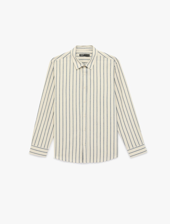  Regular Fit Klasik Yaka Pamuklu Uzun Kollu Gömlek