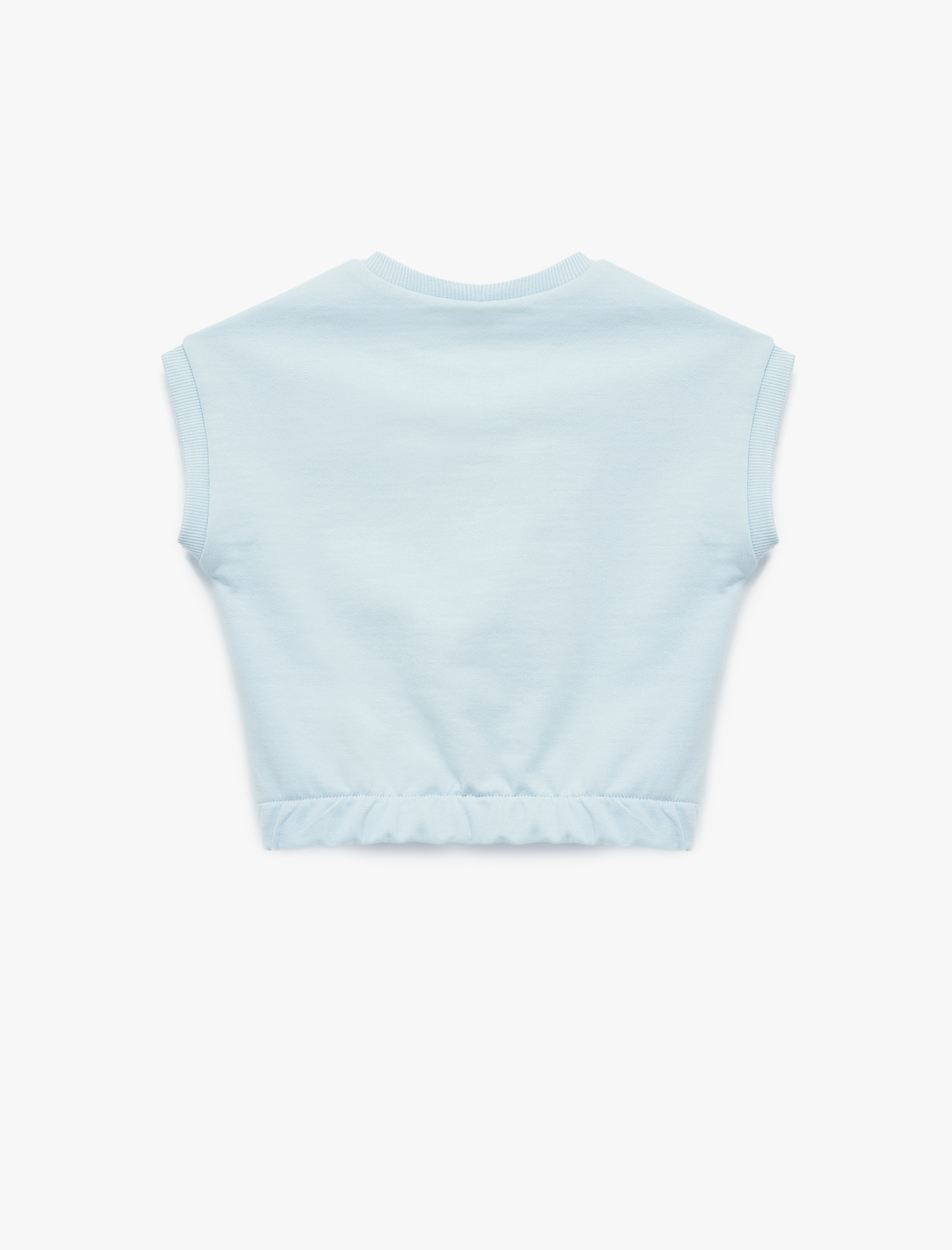  Kız Bebek Pamuklu Kolsuz Bisiklet Yaka Nakışlı Tişört