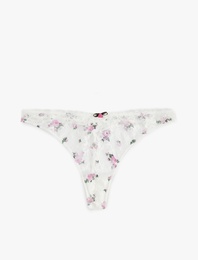 Çiçekli Dantelli String Külot