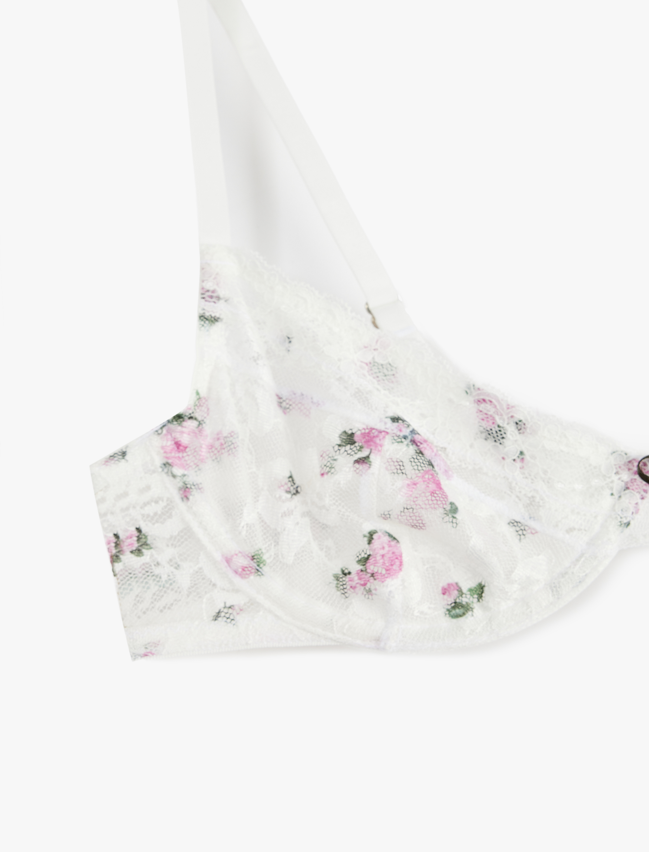   Dolgusuz Balenli Çiçekli Dantelli Sütyen