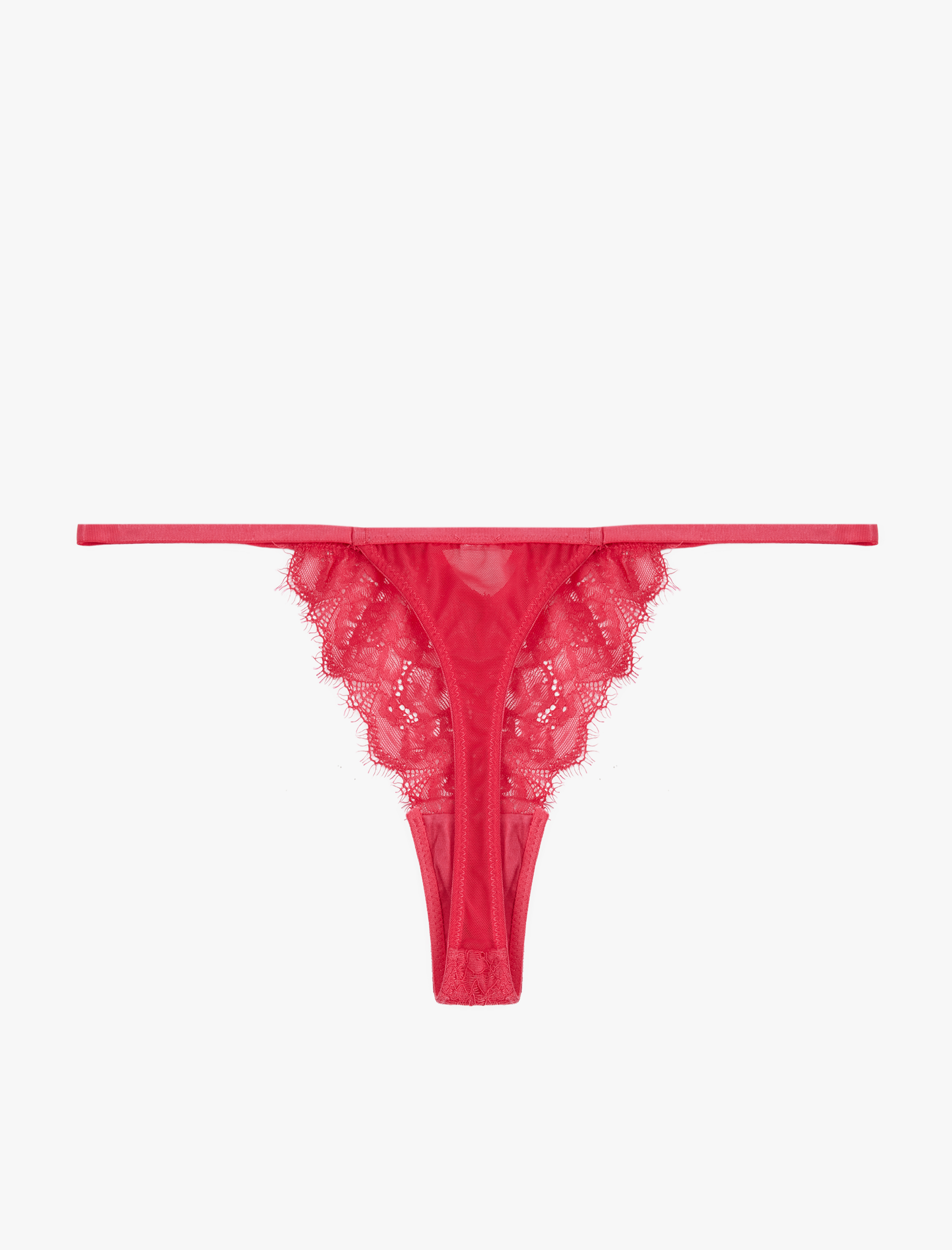   Kalpli Metal Aksesuarlı Dantelli String Külot