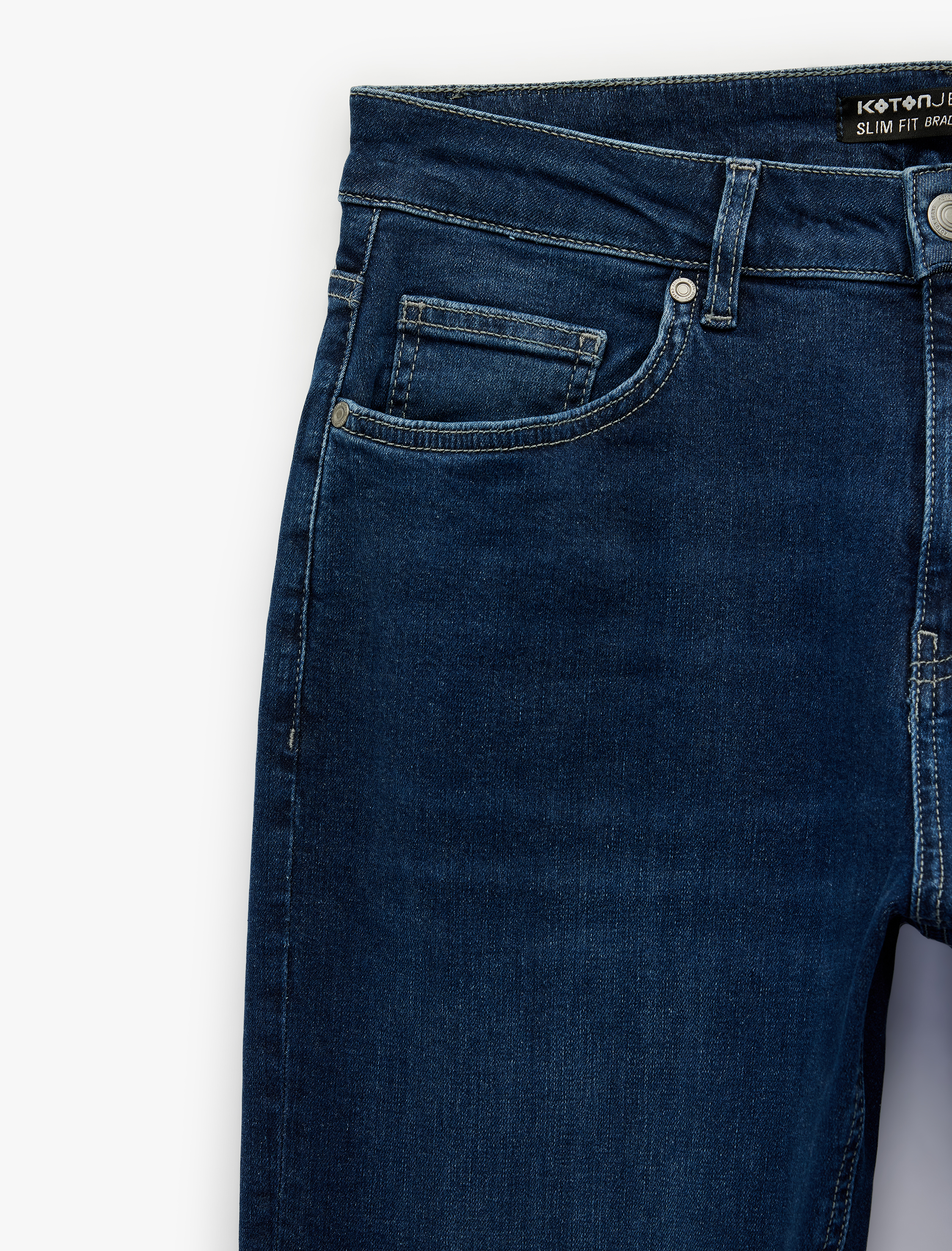   Düğmeli Cep Detaylı Normal Bel Slim Fit Jean Pantolon - Brad Jean