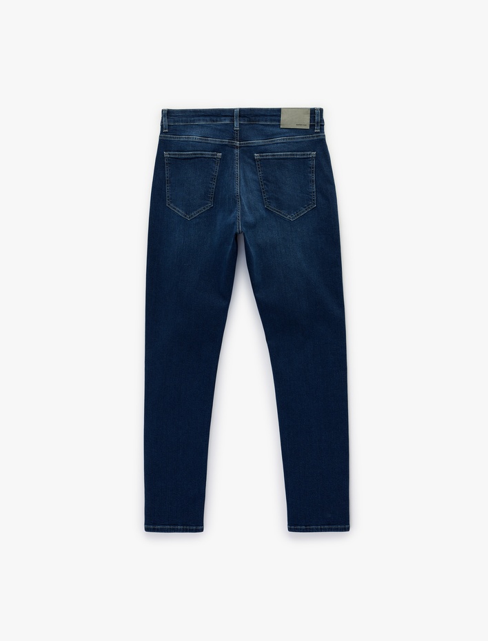  Düğmeli Cep Detaylı Normal Bel Slim Fit Jean Pantolon - Brad Jean