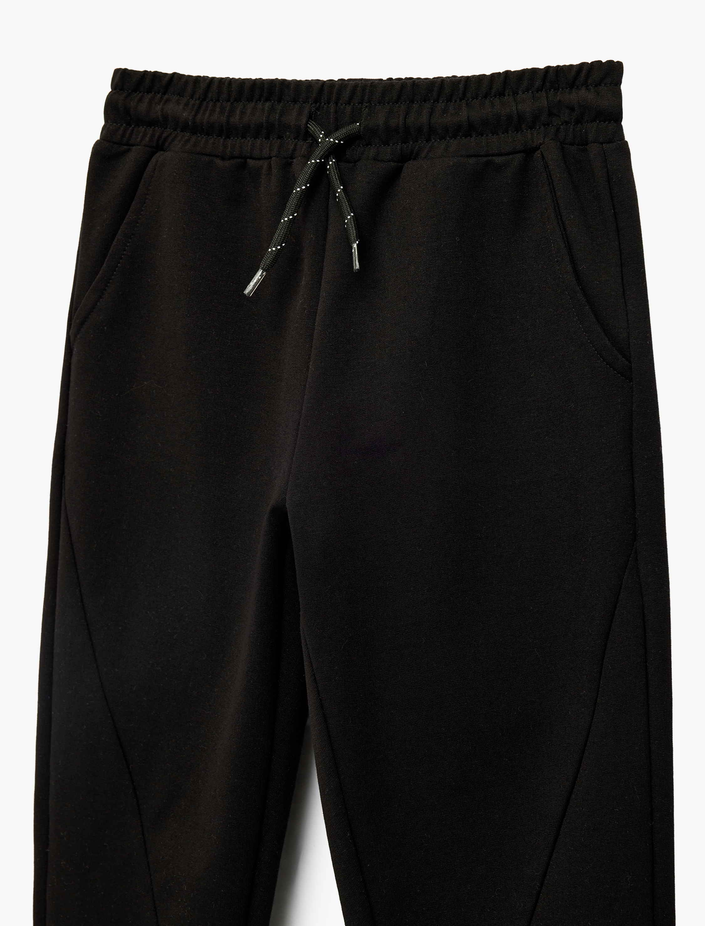  Erkek Çocuk İki İplik Cep Detaylı Beli Lastikli Bağlamalı Jogger Eşofman Altı