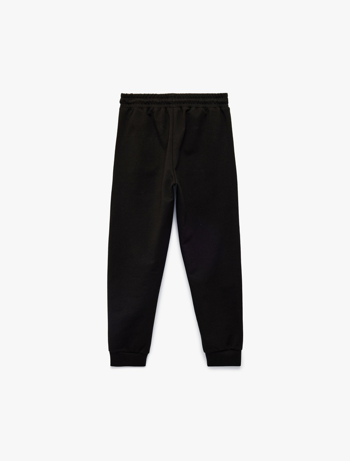 Erkek Çocuk İki İplik Cep Detaylı Beli Lastikli Bağlamalı Jogger Eşofman Altı