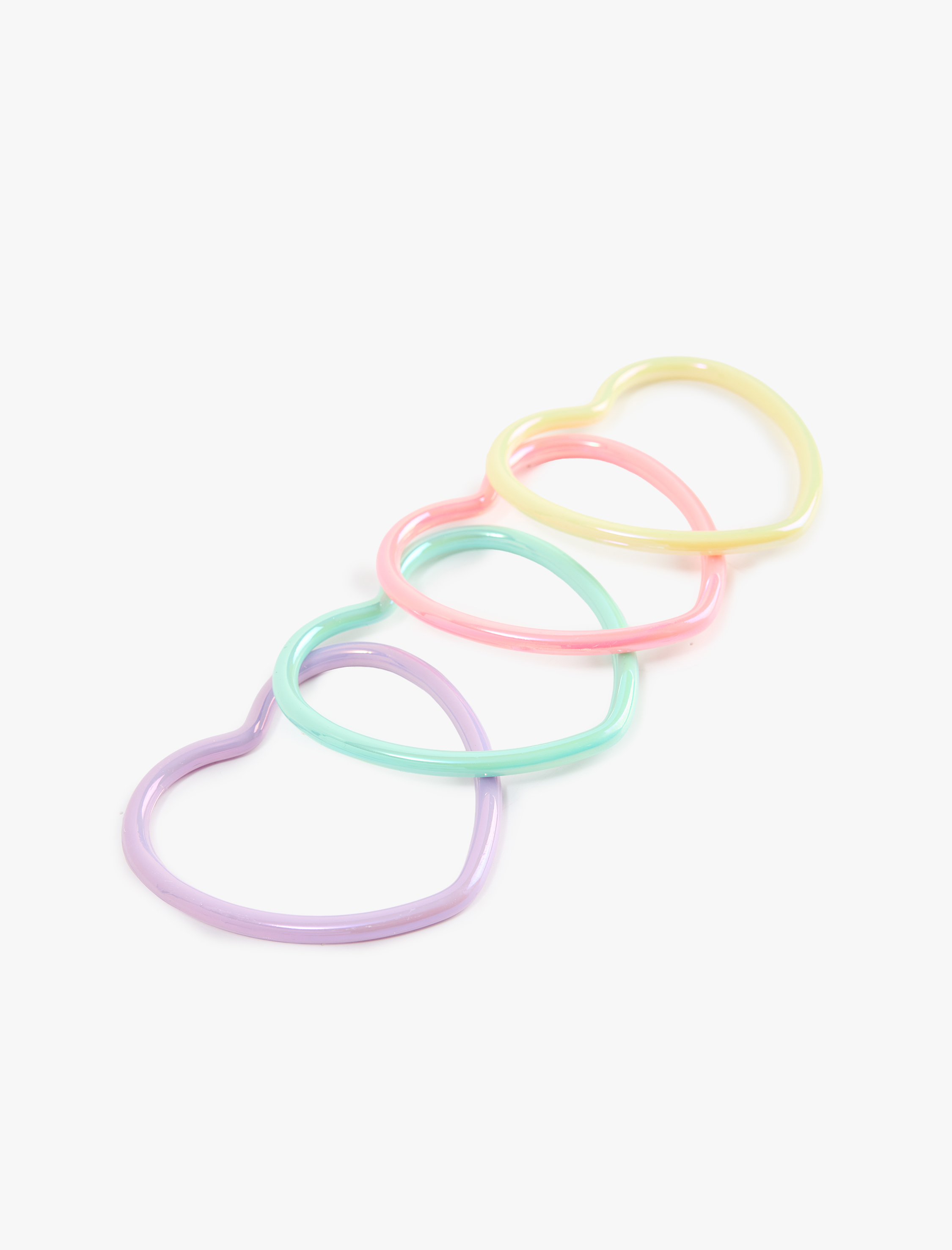  Kadın Kalp Şekilli Çok Renkli 4'lü Bilezik Seti