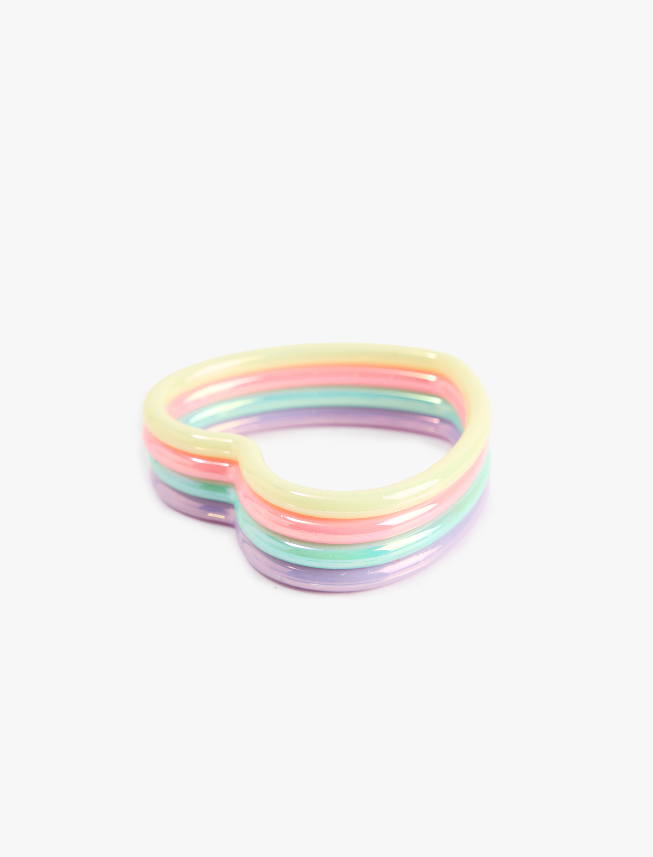  Kadın Kalp Şekilli Çok Renkli 4'lü Bilezik Seti