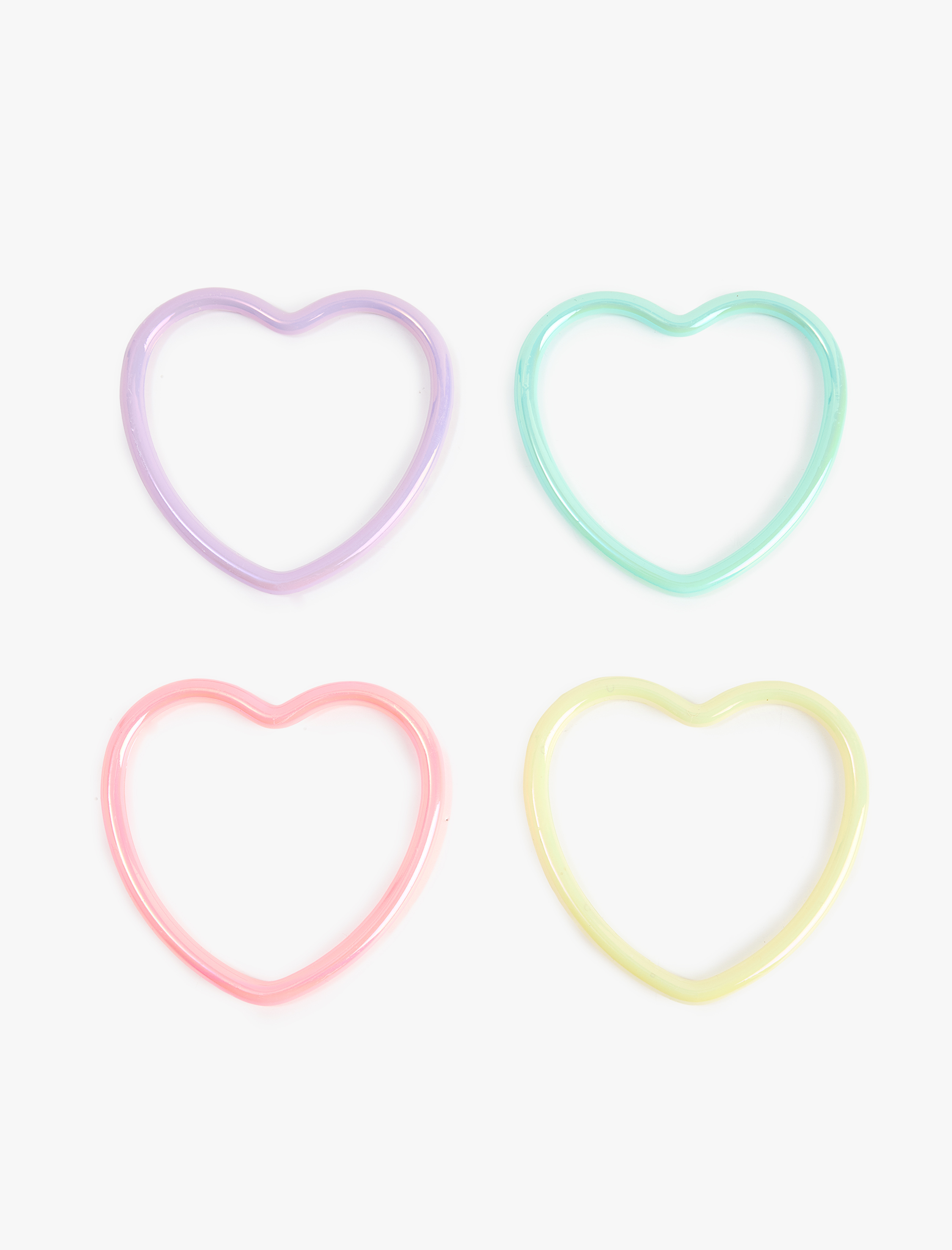  Kadın Kalp Şekilli Çok Renkli 4'lü Bilezik Seti