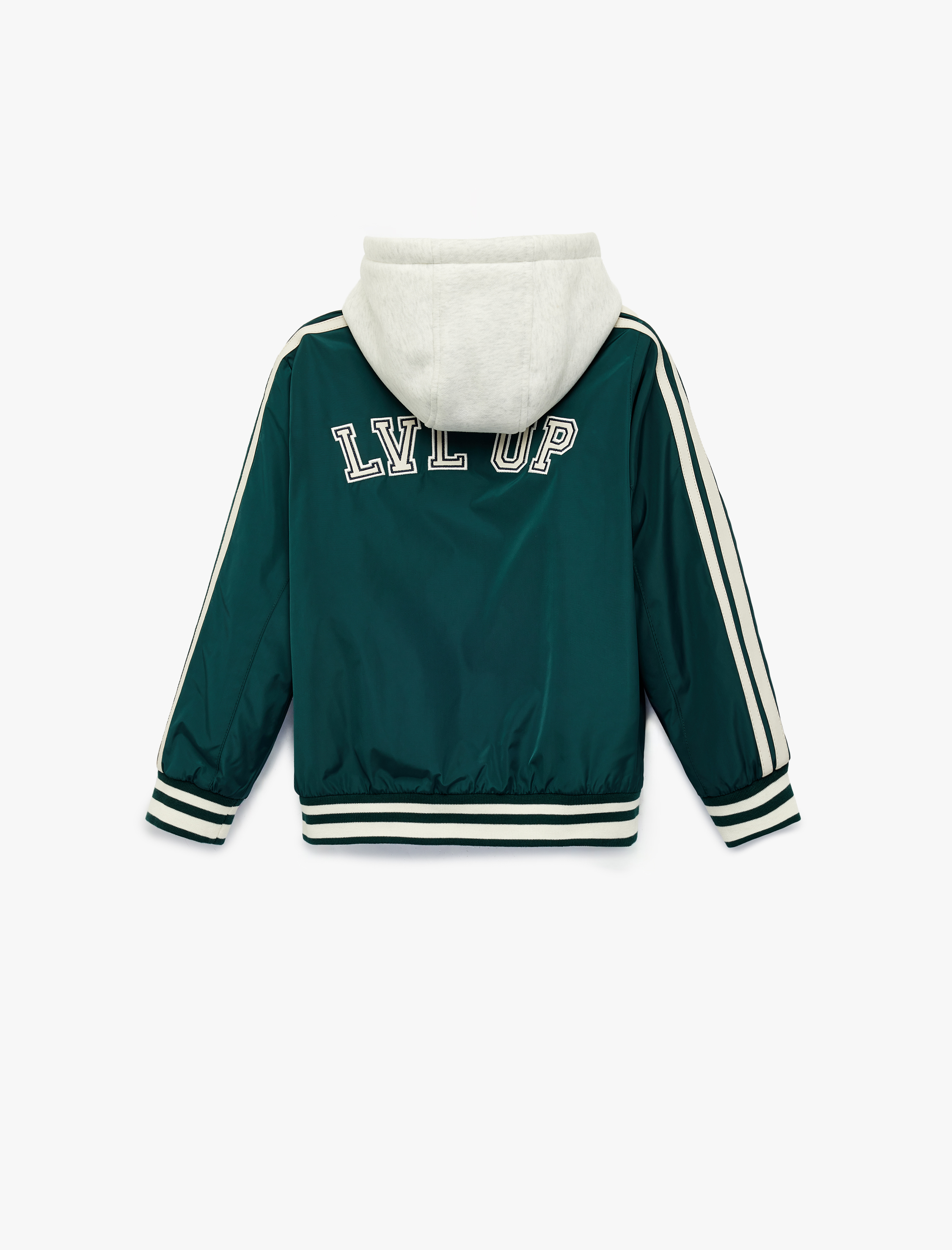  Erkek Çocuk Uzun Kollu Cepli Çıkarılabilir Kapüşonlu Oversize Kolej Ceket