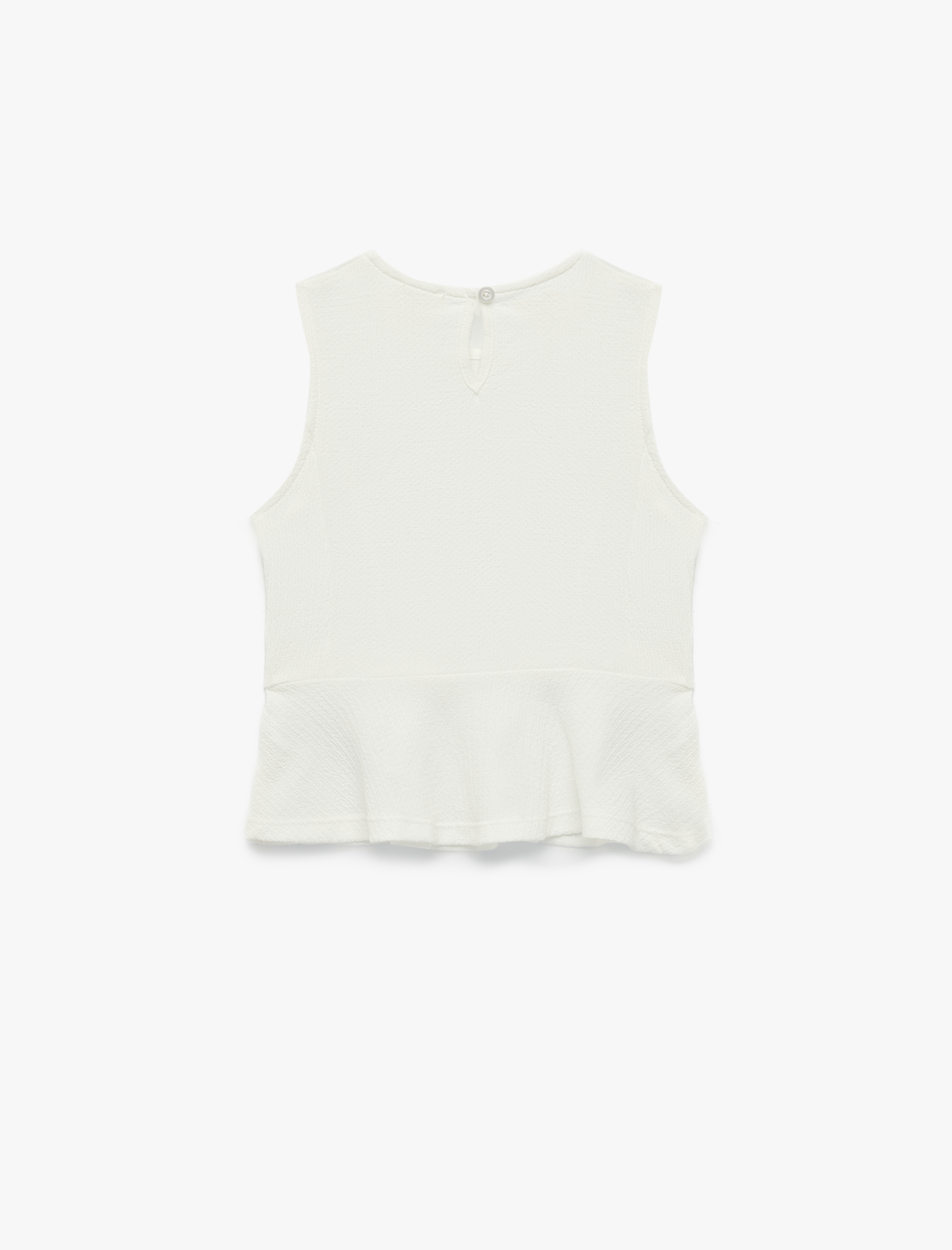  Kız Çocuk Bisiklet Yaka Toka Detaylı Kolsuz Bluz