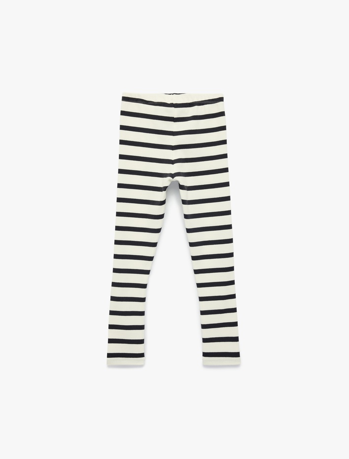 Kız Çocuk Kaşkorse Pamuk Kumaş Bilek Boy Çizgili Tayt