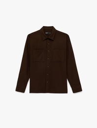 Regular Fit Cepli Klasik Yaka Uzun Kollu Gömlek