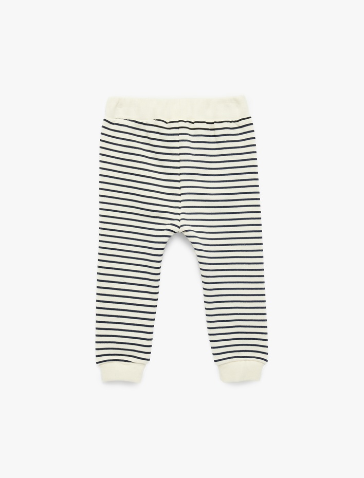 Erkek Bebek Pamuklu Beli Bağcıklı Üç İplik Şardonlu Jogger Eşofman Altı