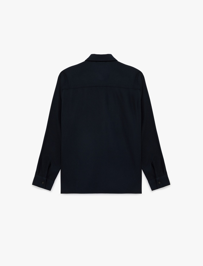  Regular Fit Cepli Klasik Yaka Uzun Kollu Gömlek