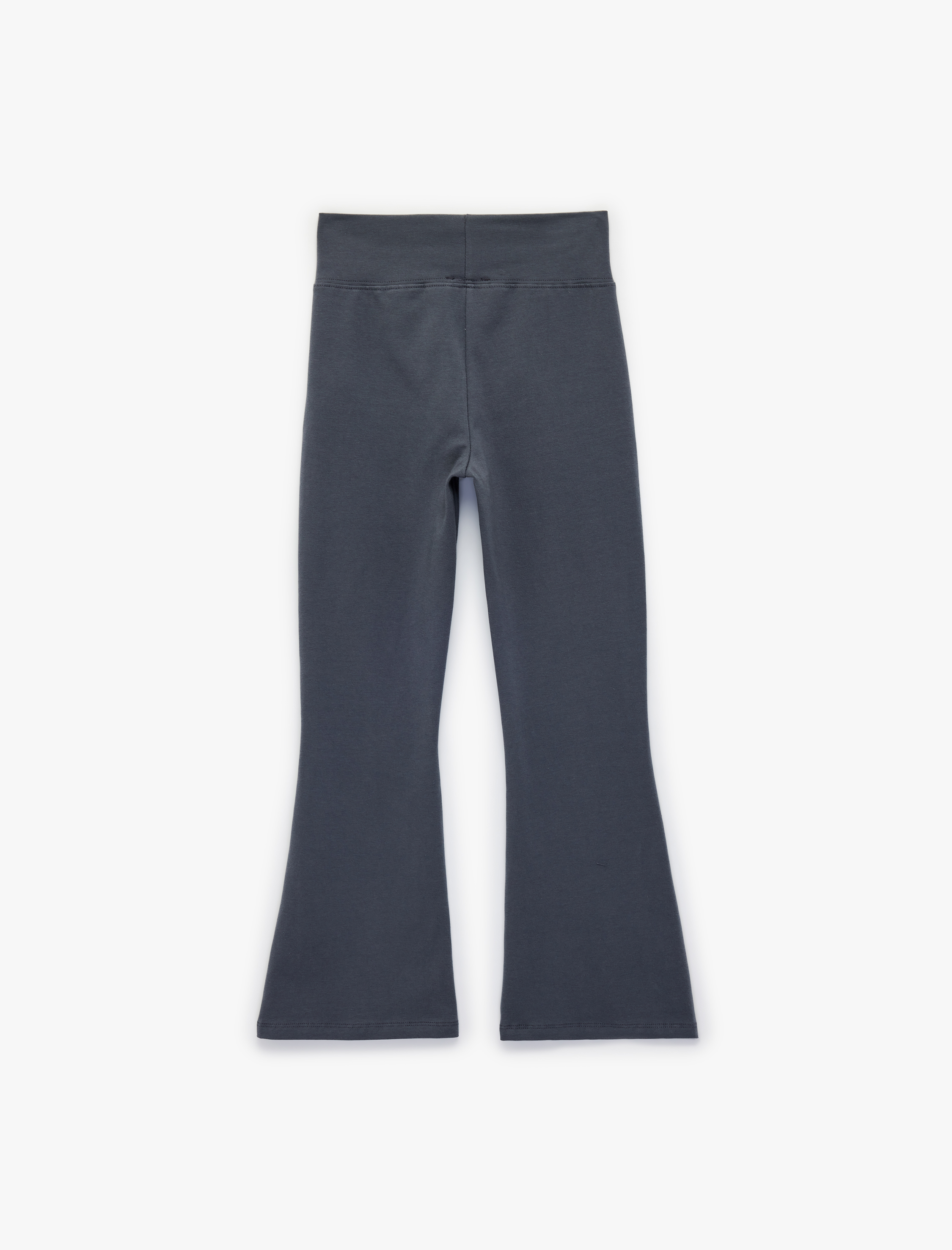  Kız Çocuk Pamuklu Slim Fit Nakış Detaylı İspanyol Paça Tayt