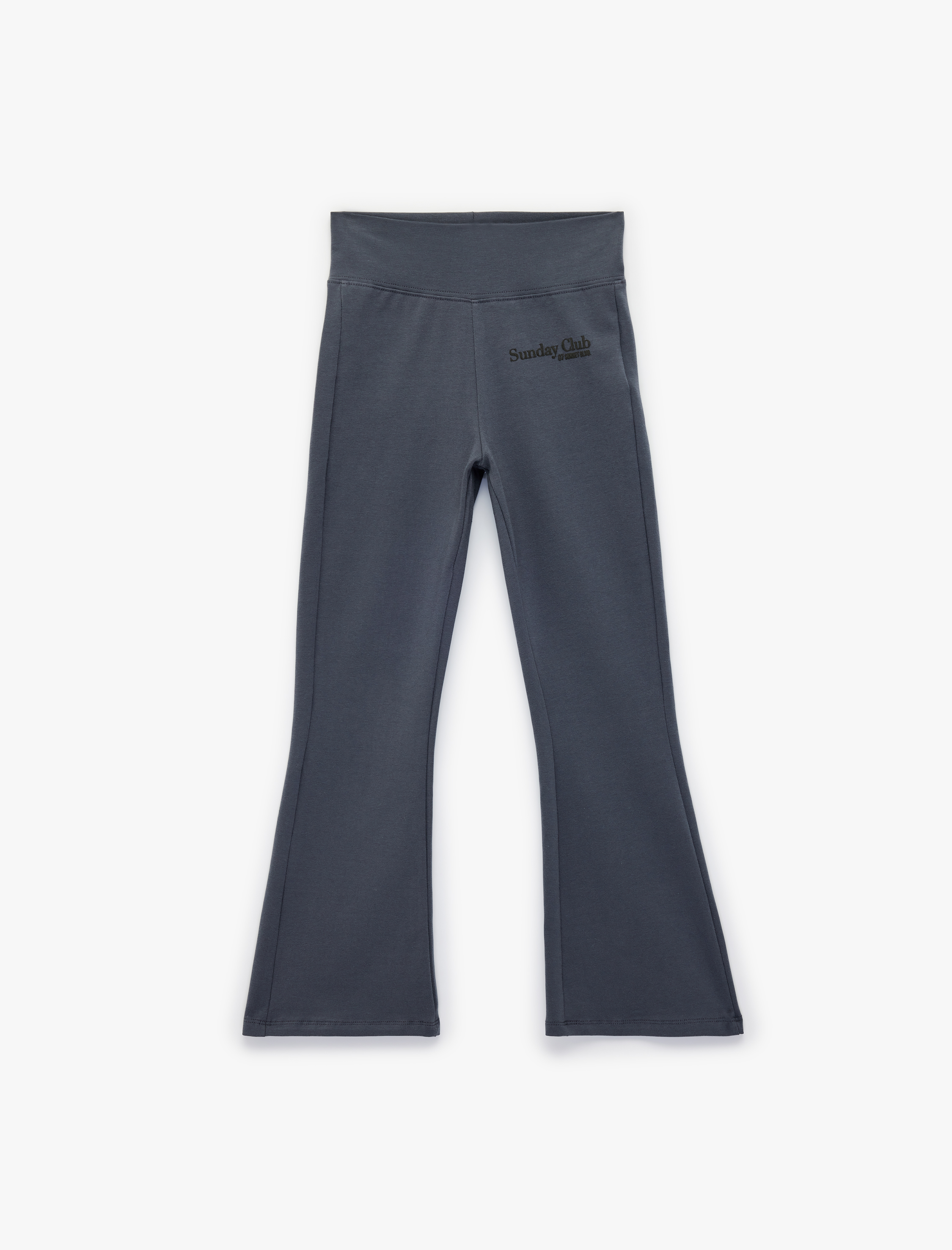  Kız Çocuk Pamuklu Slim Fit Nakış Detaylı İspanyol Paça Tayt