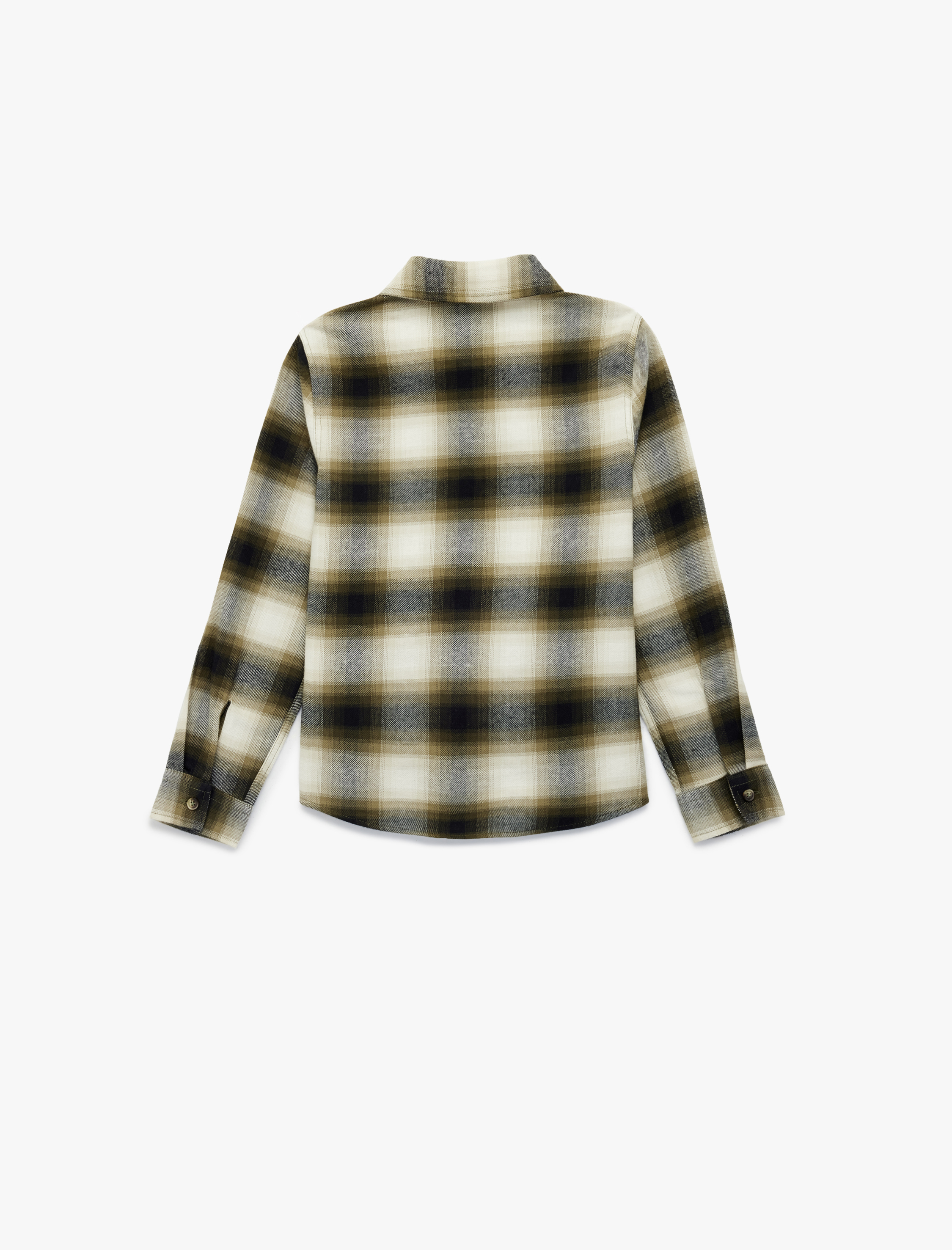  Erkek Çocuk Pamuklu Uzun Kollu Klasik Yaka Cep Detaylı Ekose Oduncu Gömleği