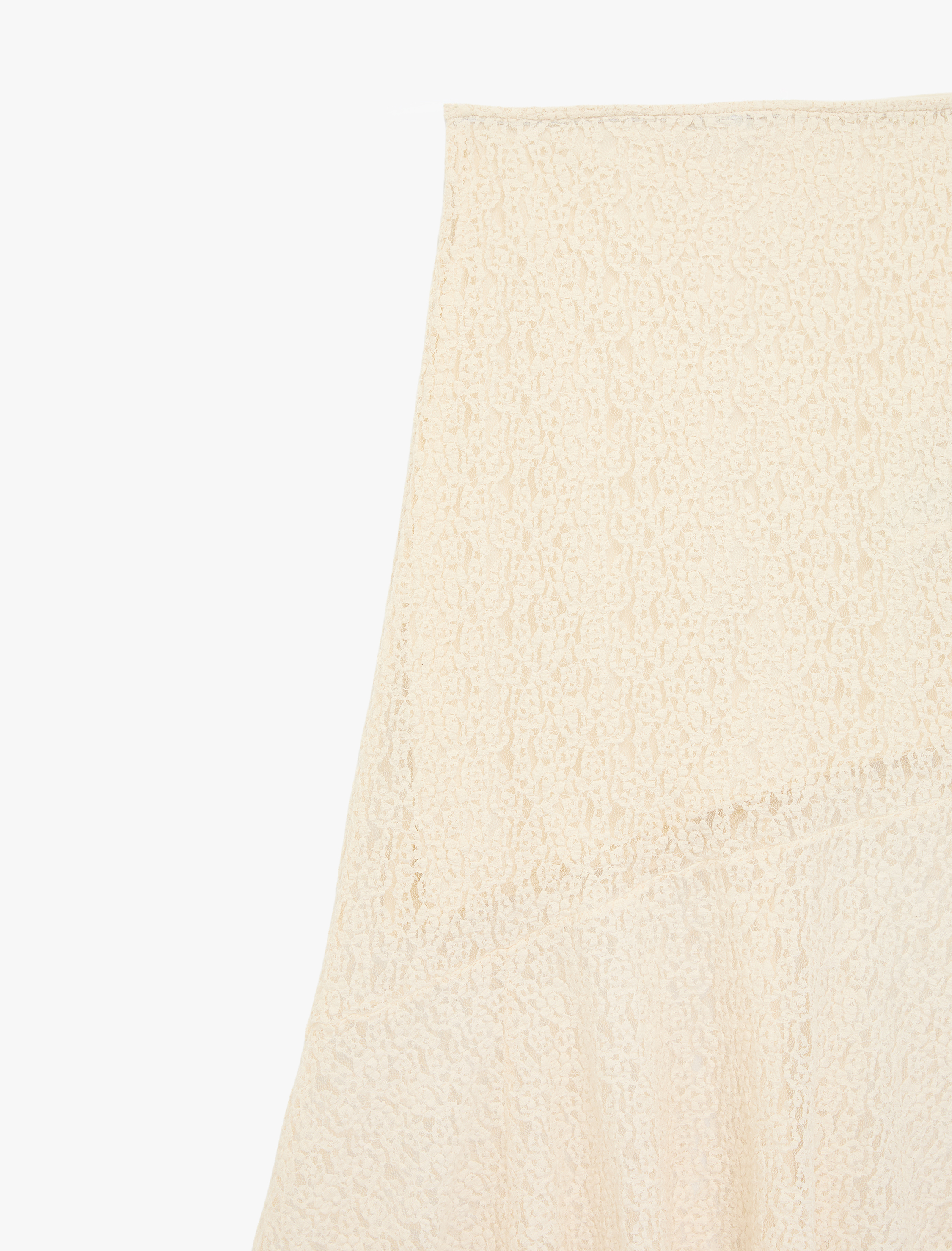   Normal Bel Asimetrik Kesim Midi Dantel Etek