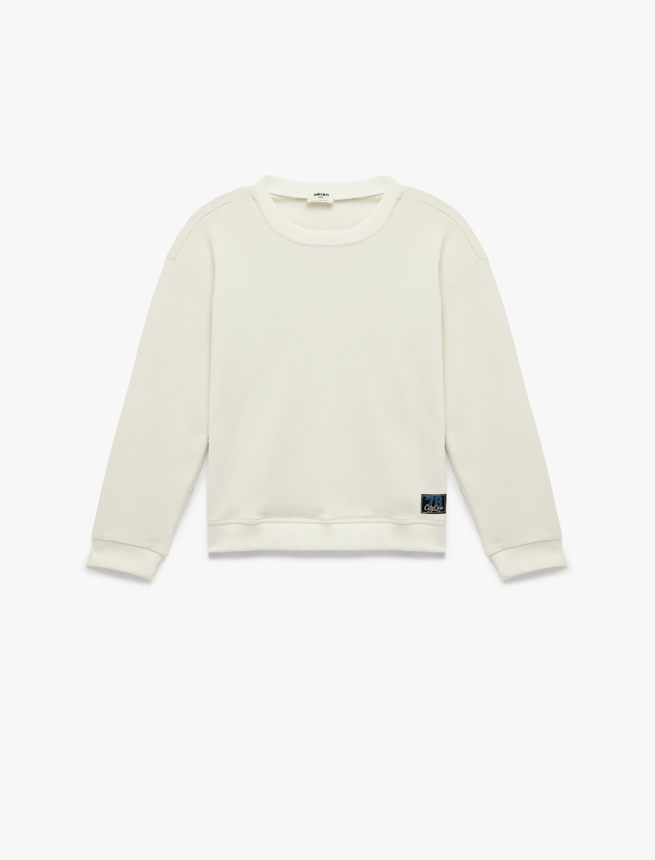  Erkek Çocuk Pamuklu Uzun Kollu Bisiklet Yaka Arkası Baskılı Sweatshirt