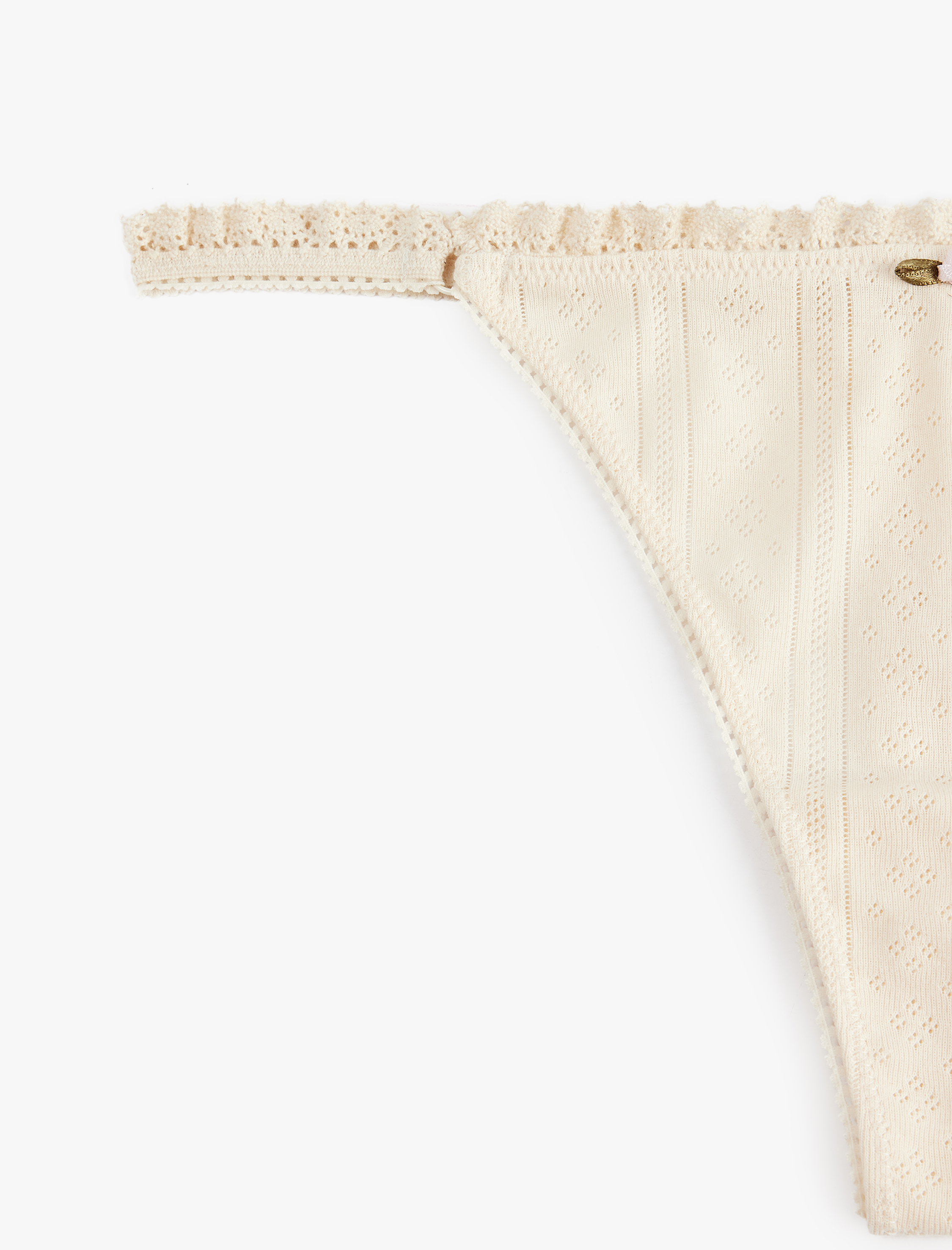   Dantel Detaylı Rahat Kalıp Pamuklu String Külot