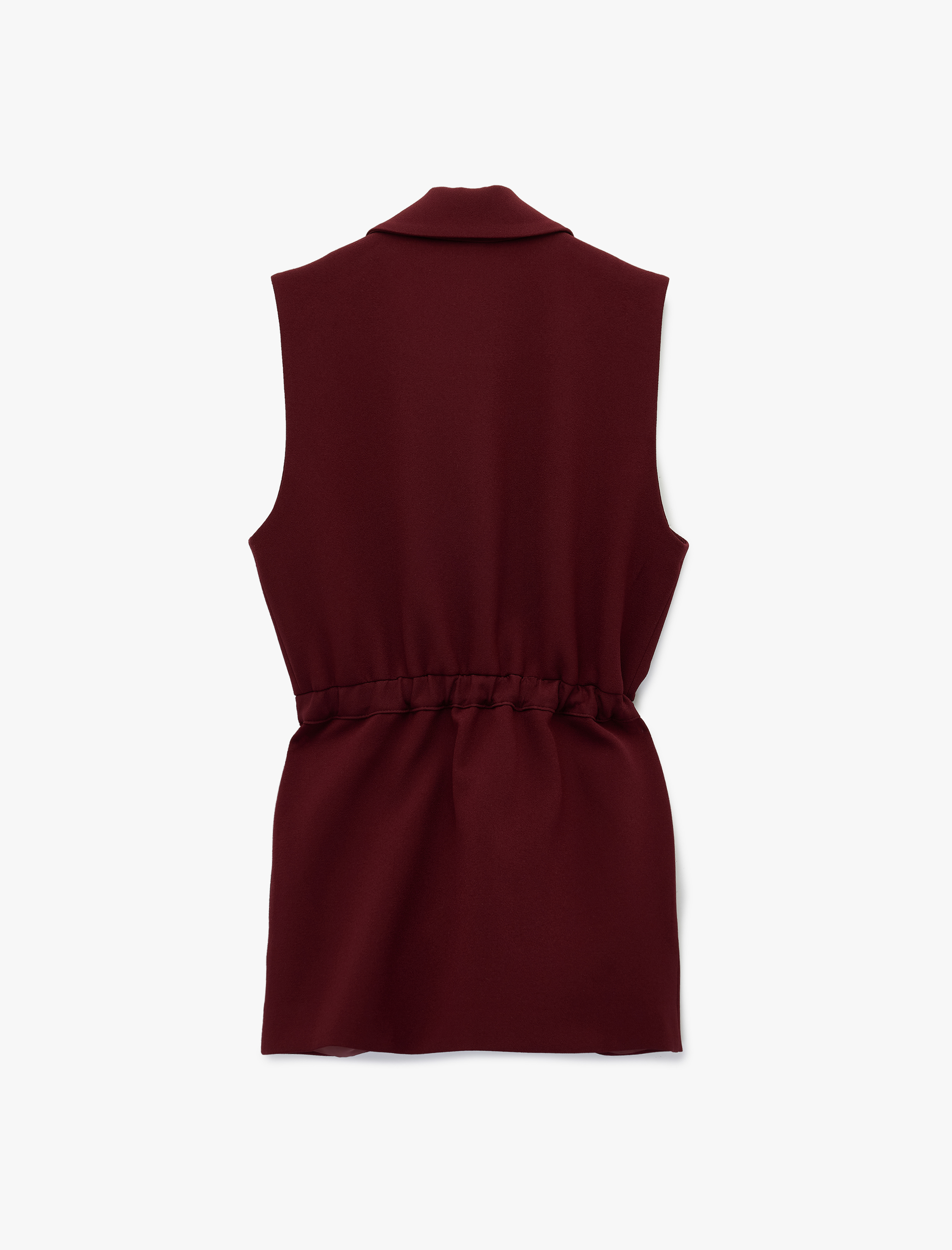   Regular Fit Kolsuz Kemerli Kruvaze Yaka Yelek