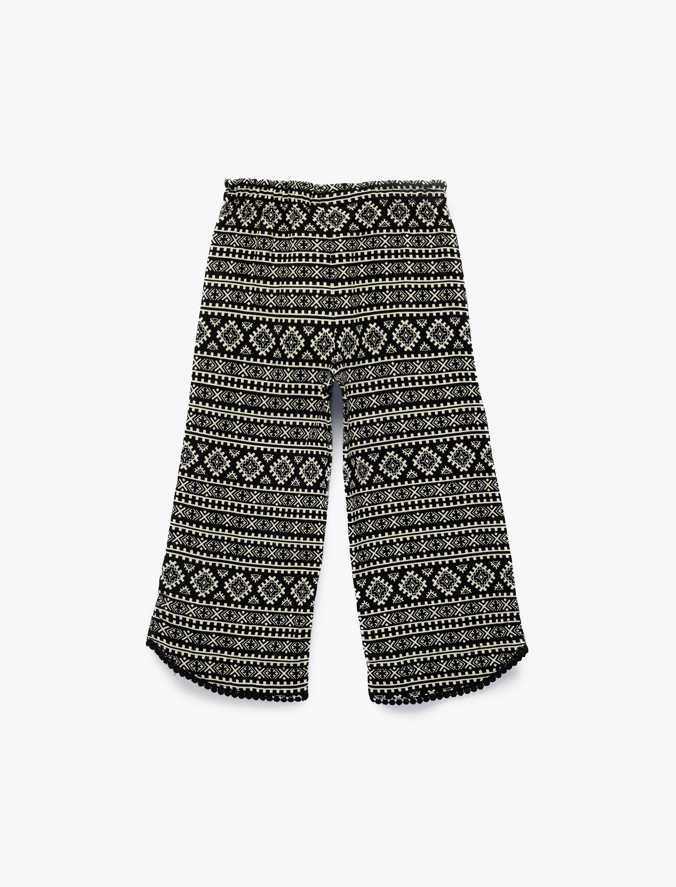  Kız Bebek Pamuklu Beli Lastikli Geniş Paça Müslin Pantolon