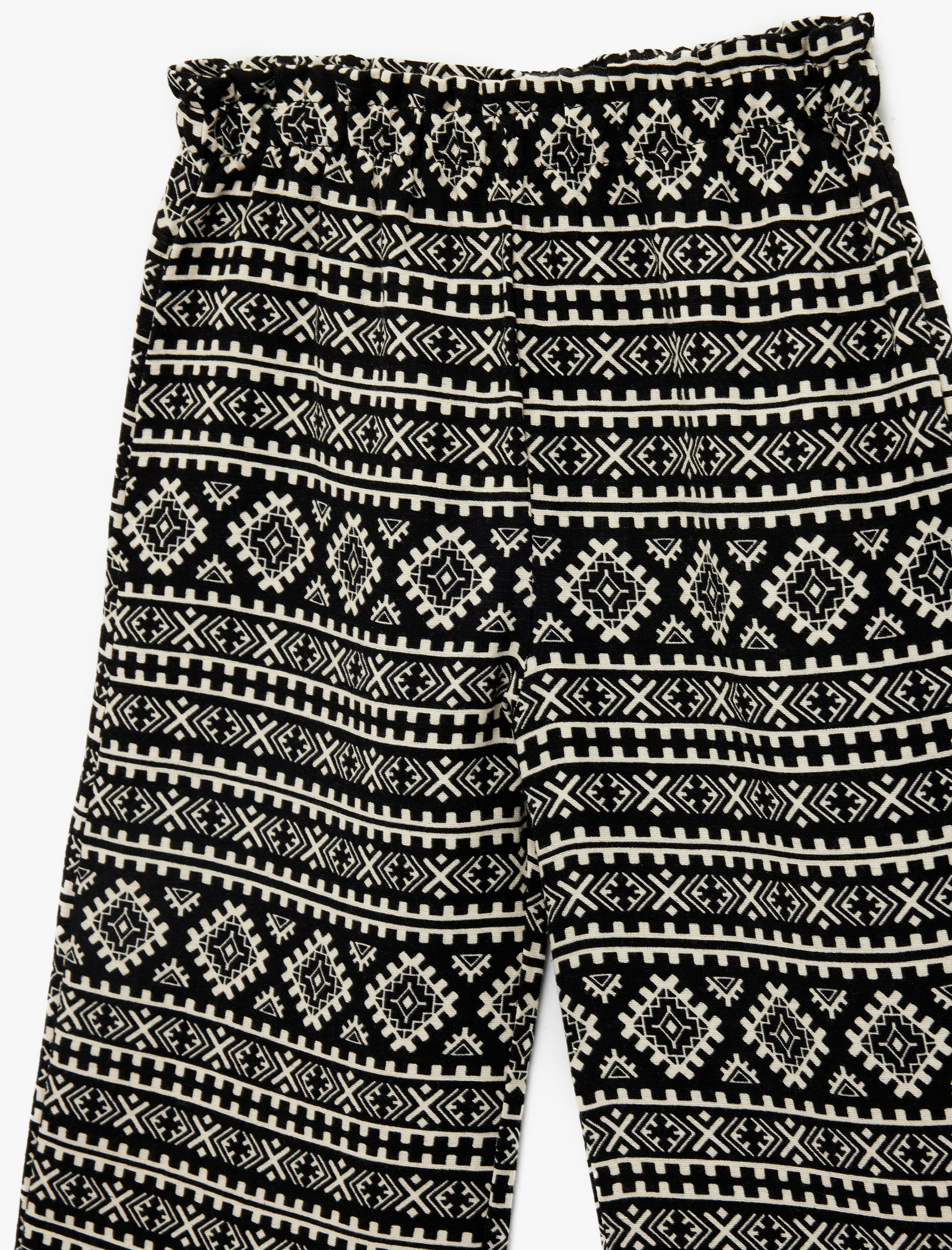  Kız Bebek Pamuklu Beli Lastikli Geniş Paça Müslin Pantolon