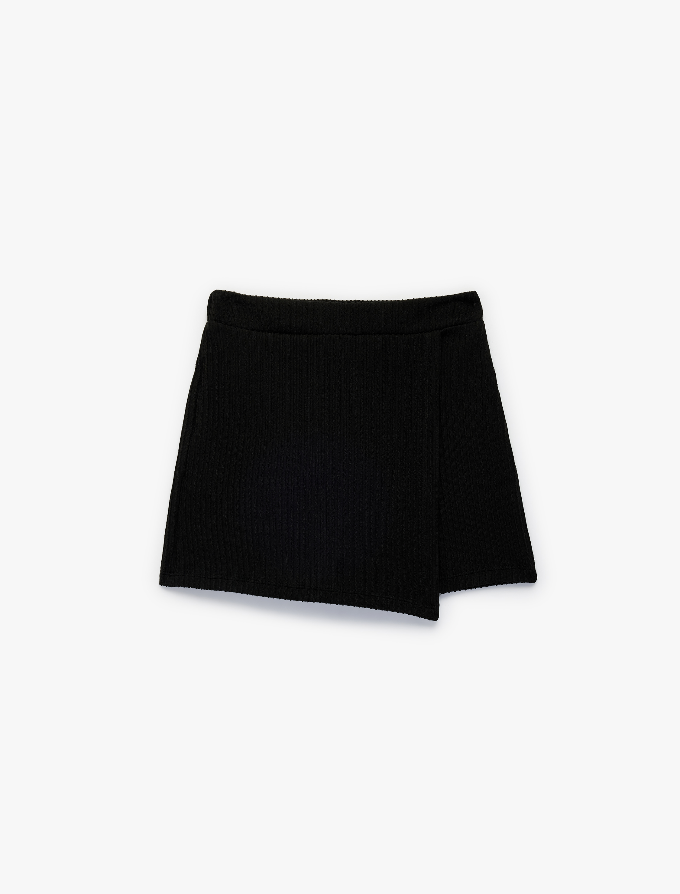  Kız Çocuk Dokulu Kruvaze Mini Şort Etek