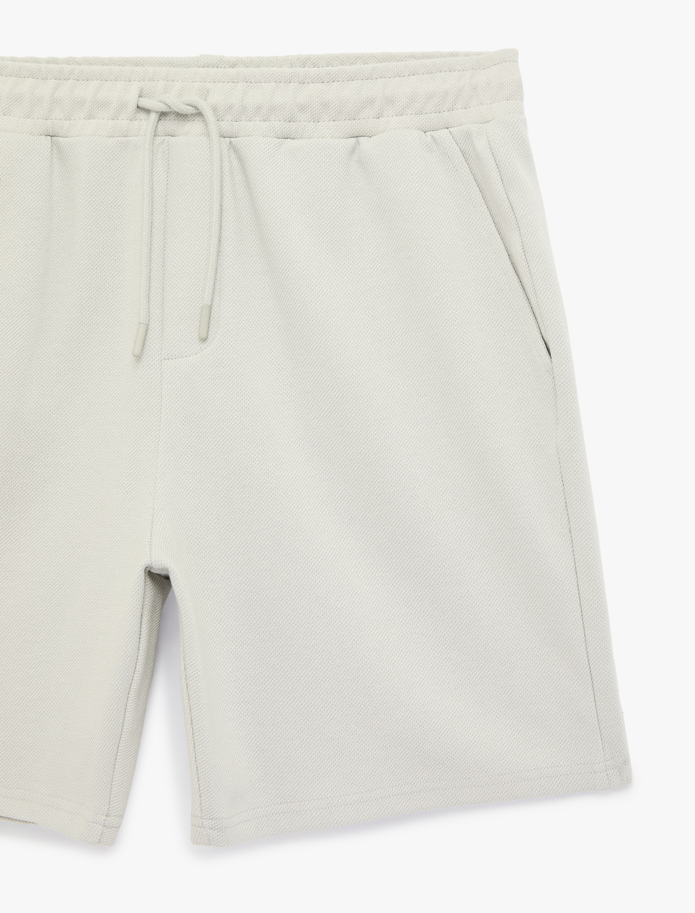   Pamuklu Cepli Bermuda Beli Bağcıklı Spor Şort