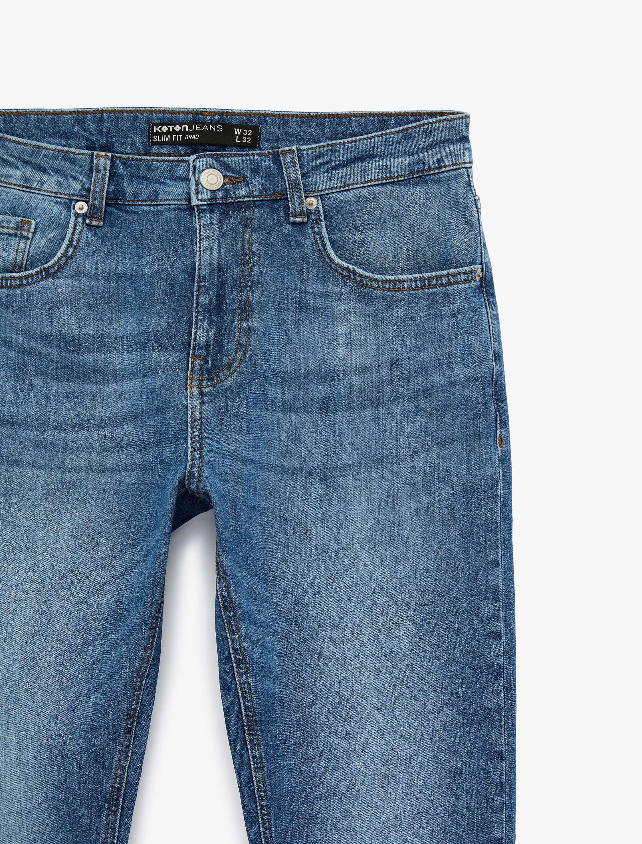   Normal Bel Pamuklu Slim Fit Jean Pantolon - Brad Jean