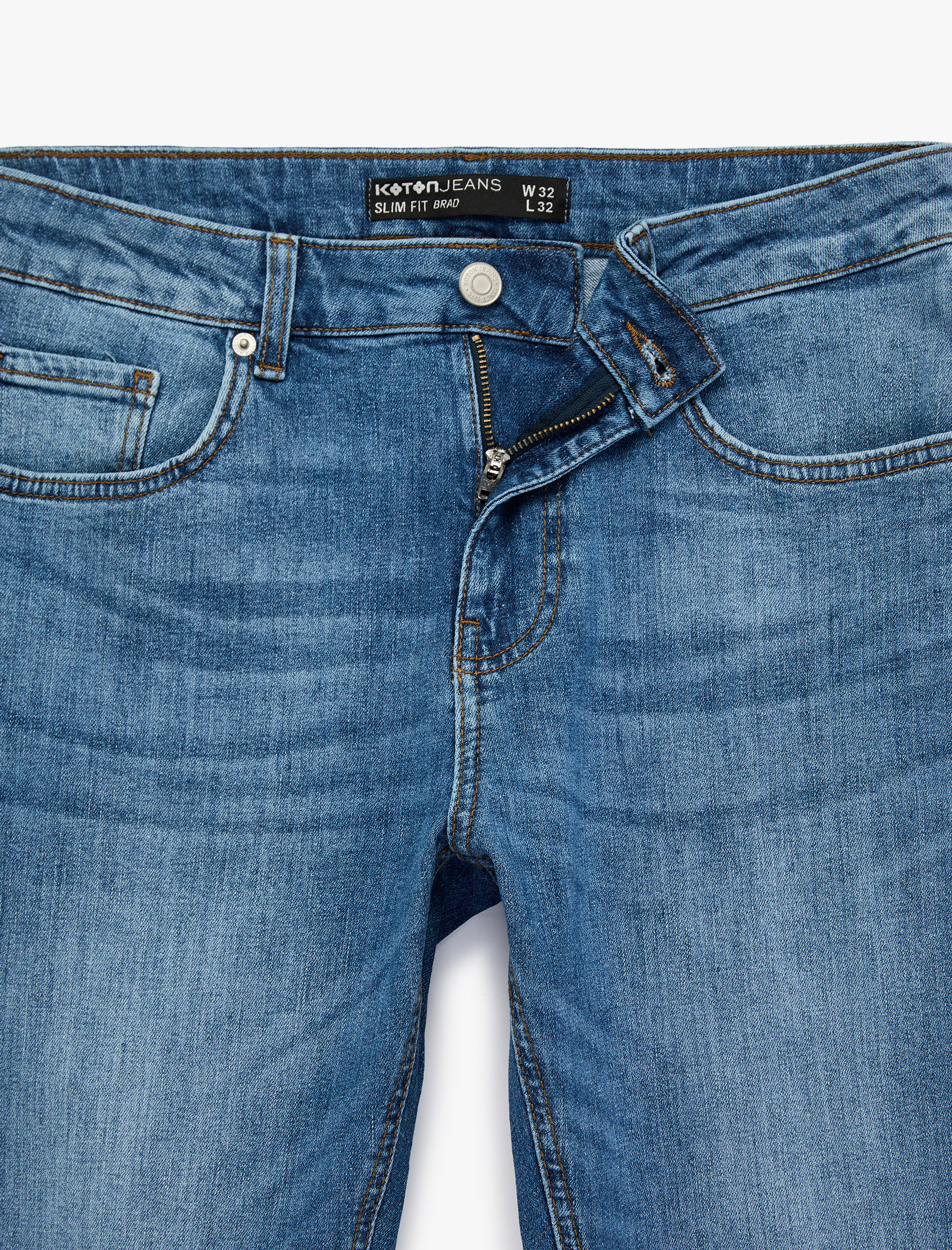   Normal Bel Pamuklu Slim Fit Jean Pantolon - Brad Jean