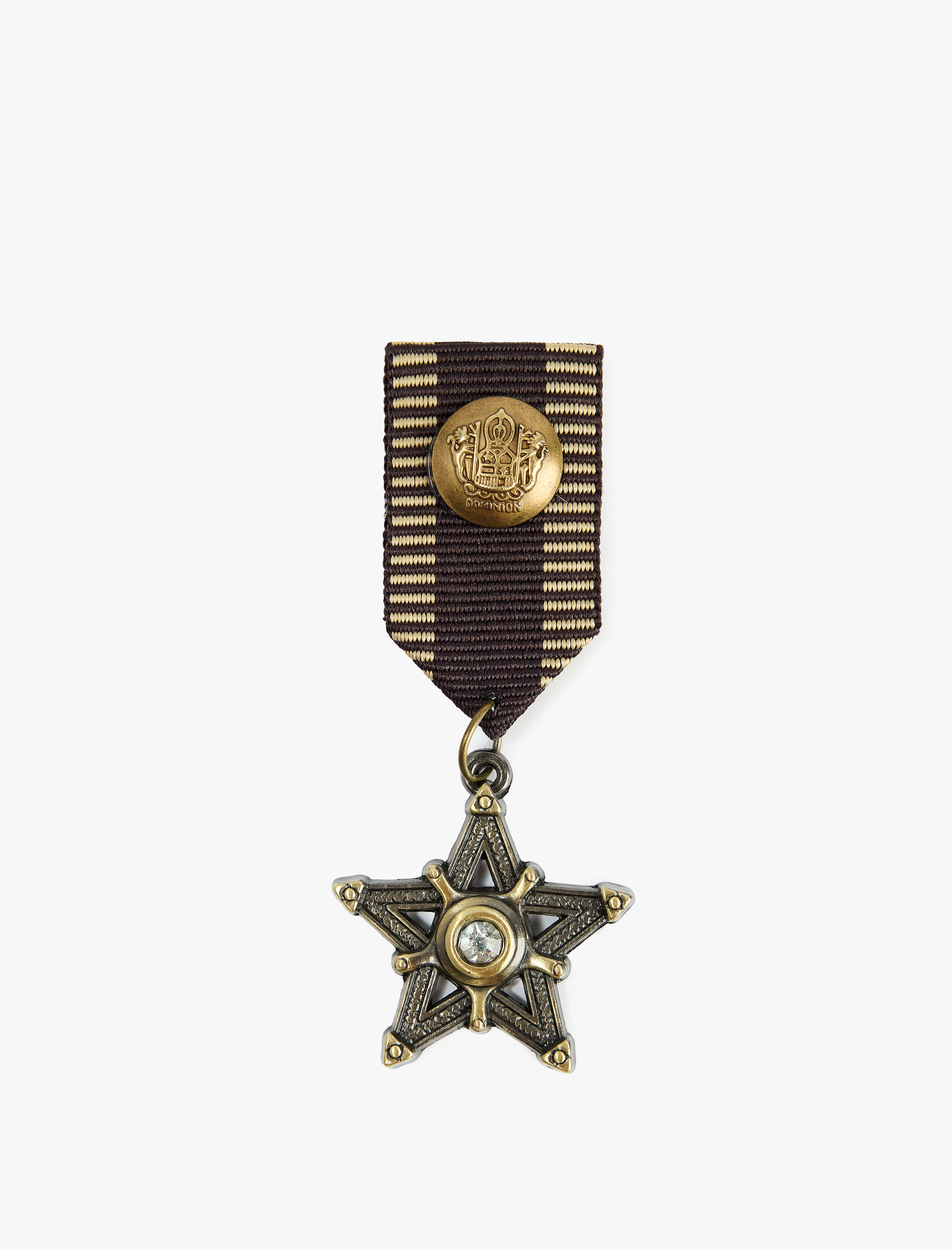  Kadın Metal Plakalı Yıldız Rozetli Taş Detaylı Broş - Koton X Sima Tarkan